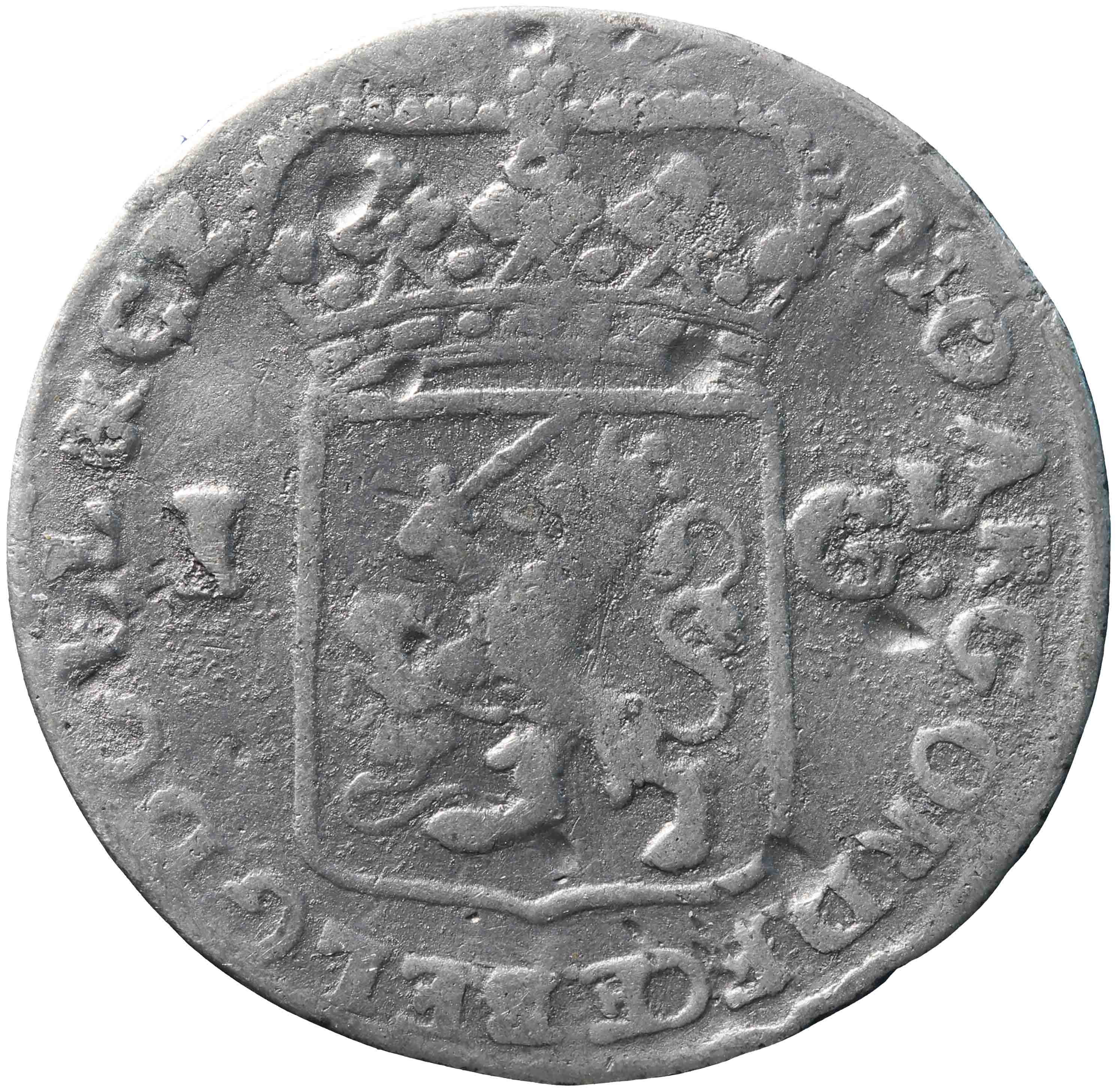 Afbeelding van de keerzijde. Generaliteitsgulden. Inventarisnummer:1994-2535
