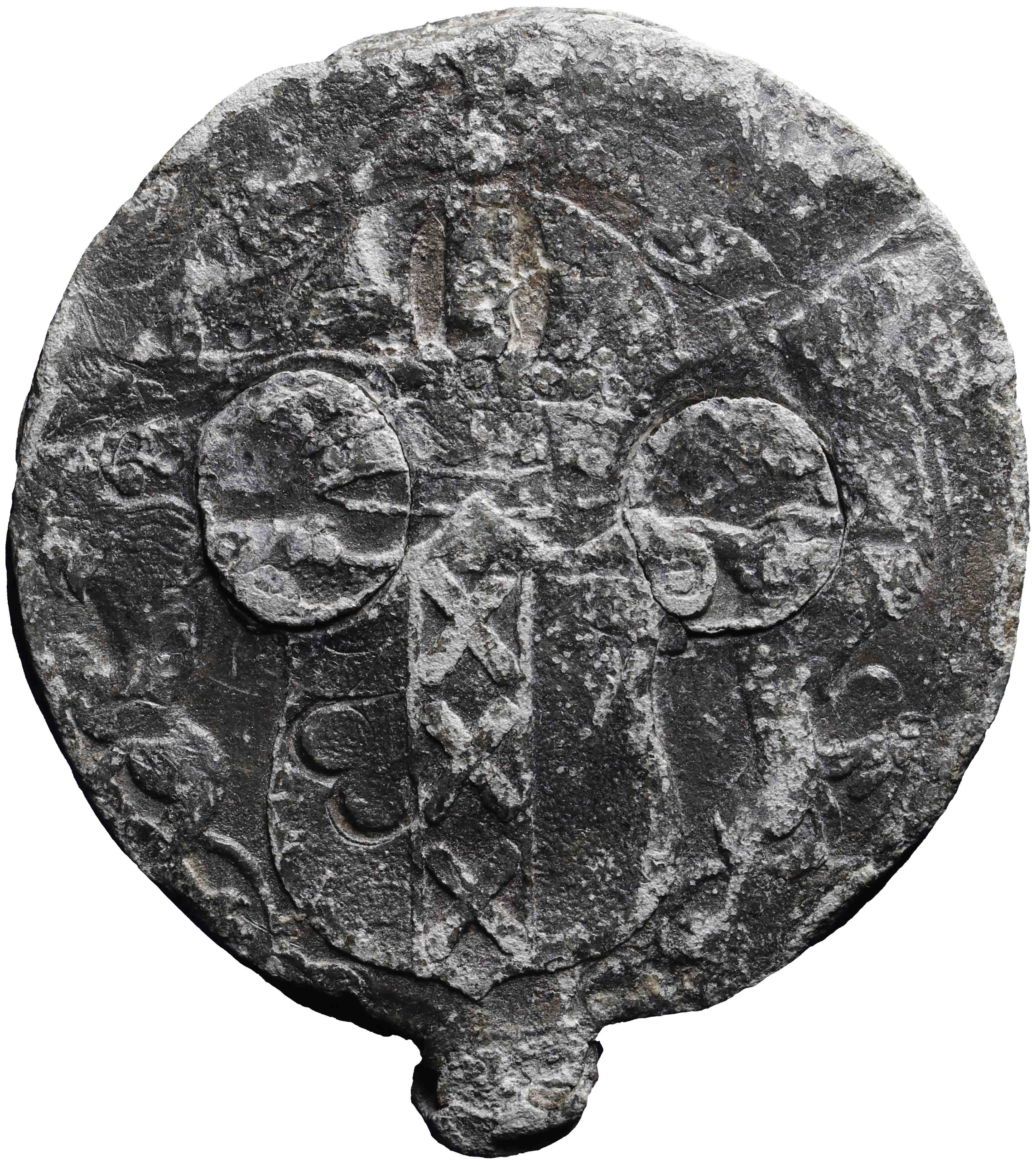 Afbeelding van de keerzijde. lakenloodje. Inventarisnummer:1994-3292