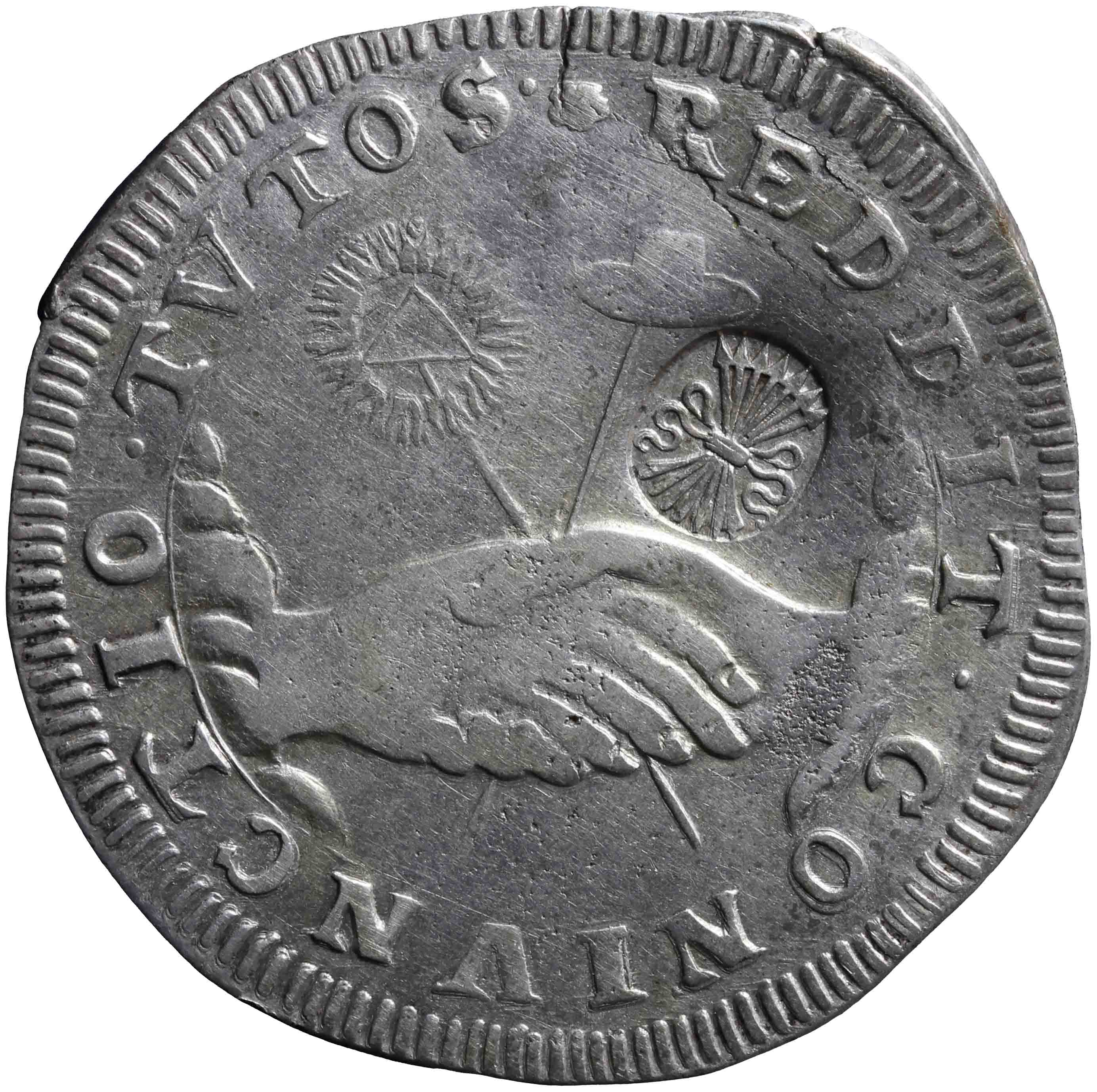 Afbeelding van de keerzijde. achtentwintig stuiver of florijn. Inventarisnummer:AP-04006