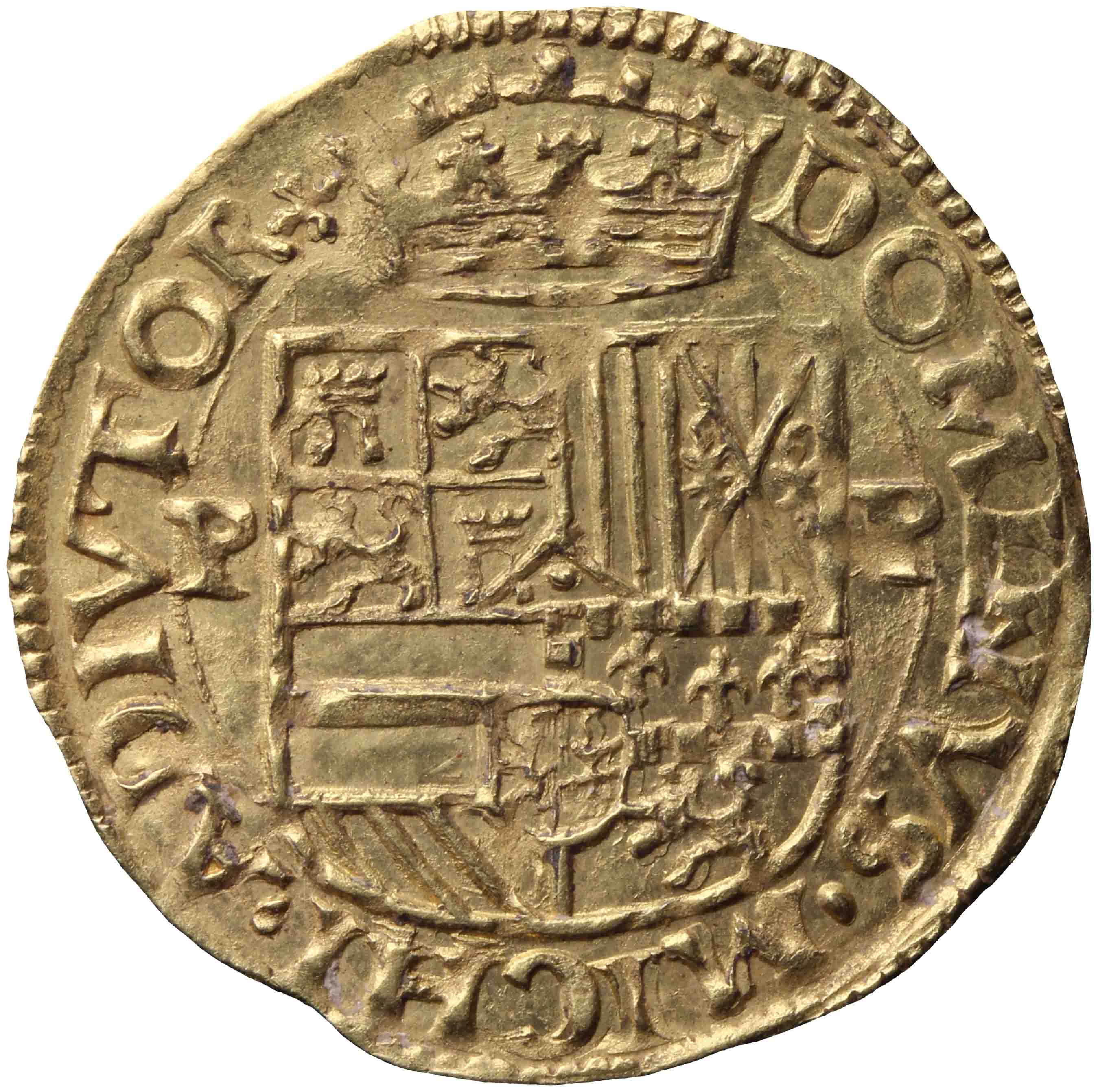 Afbeelding van de voorzijde. gouden kroon. Inventarisnummer:DNB-00179