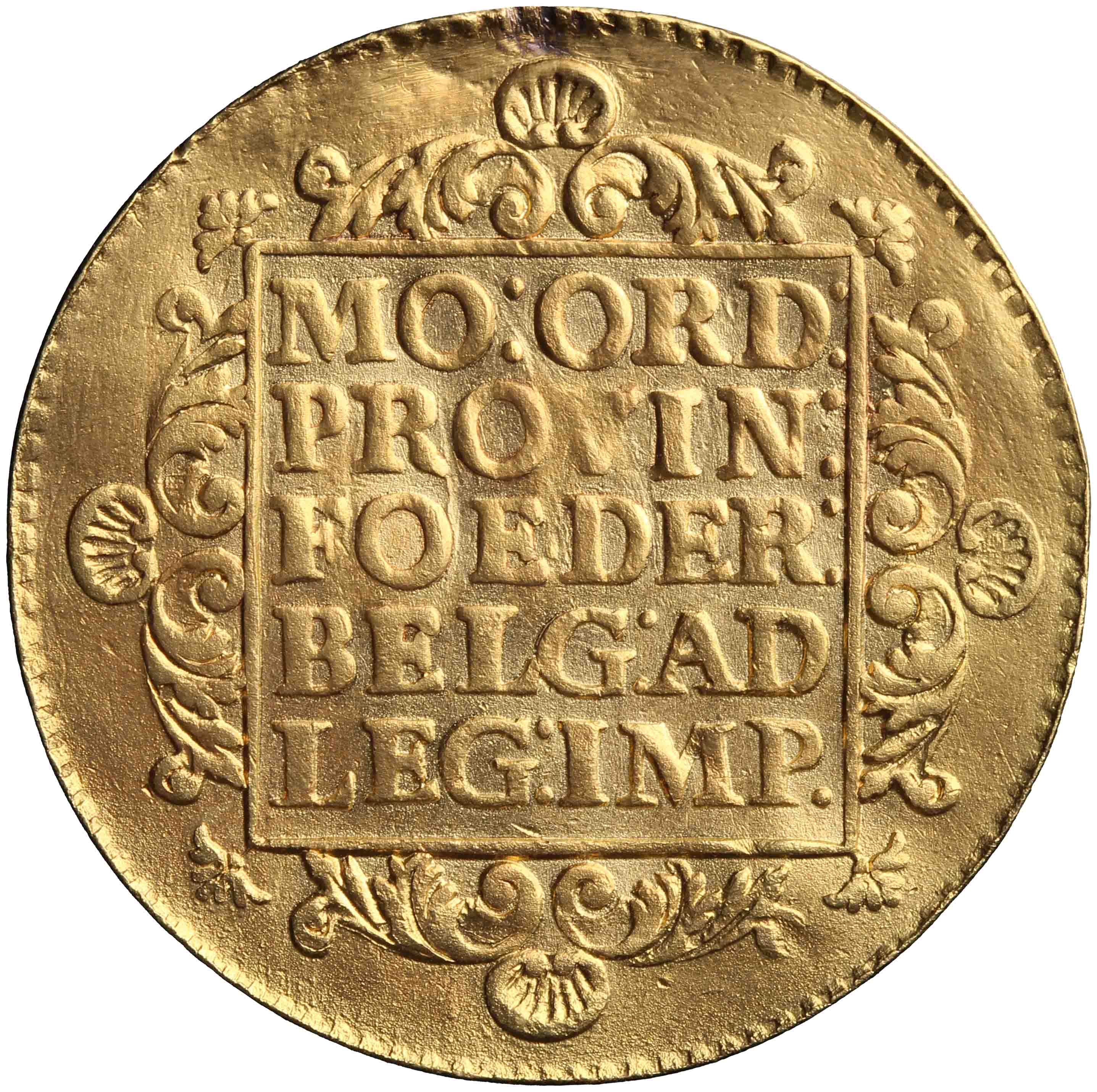 Afbeelding van de keerzijde. dubbele gouden dukaat. Inventarisnummer:DNB-00412