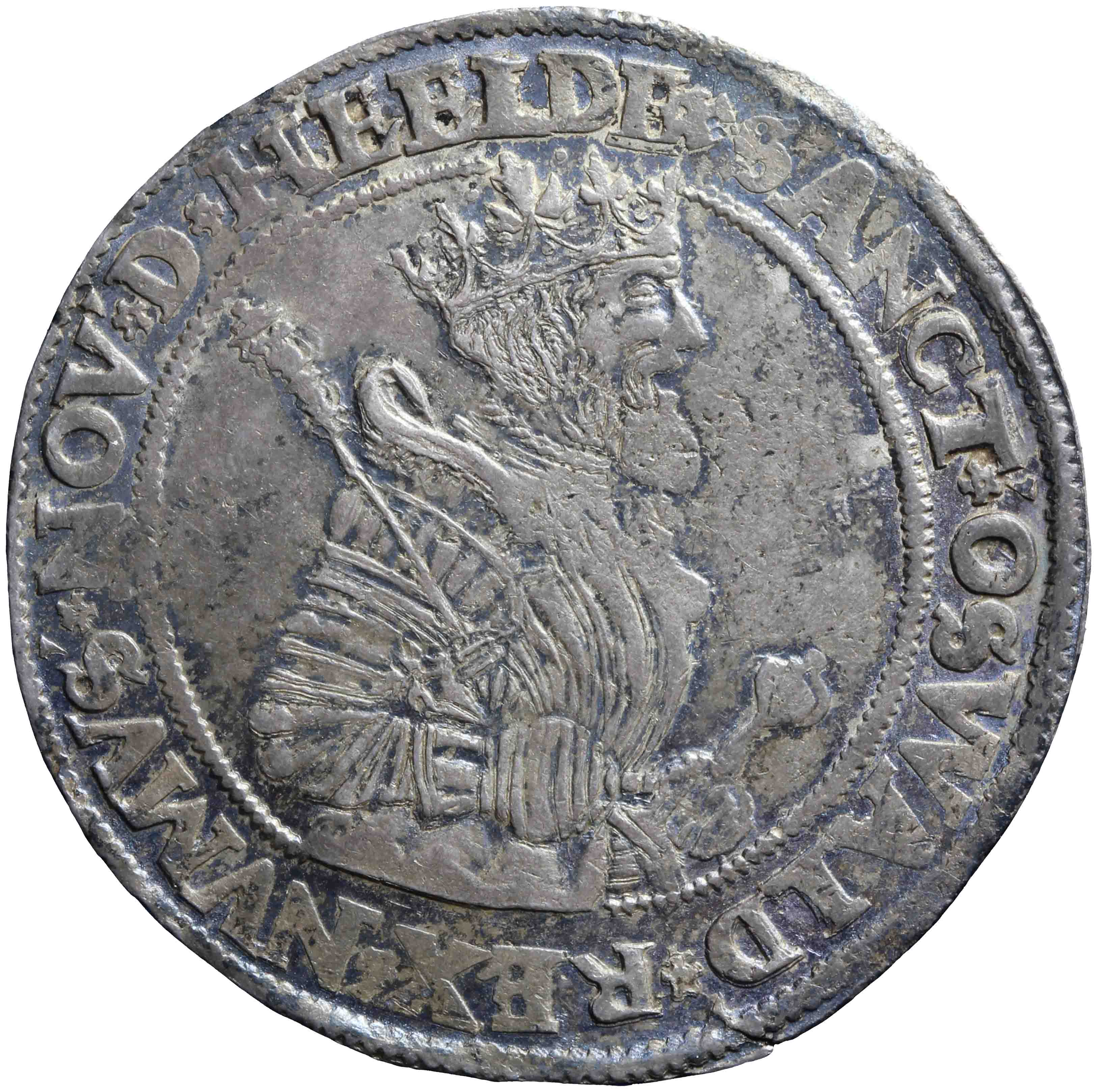 Afbeelding van de voorzijde. St. Oswalddaalder van dertig stuiver. Inventarisnummer:DNB-00753