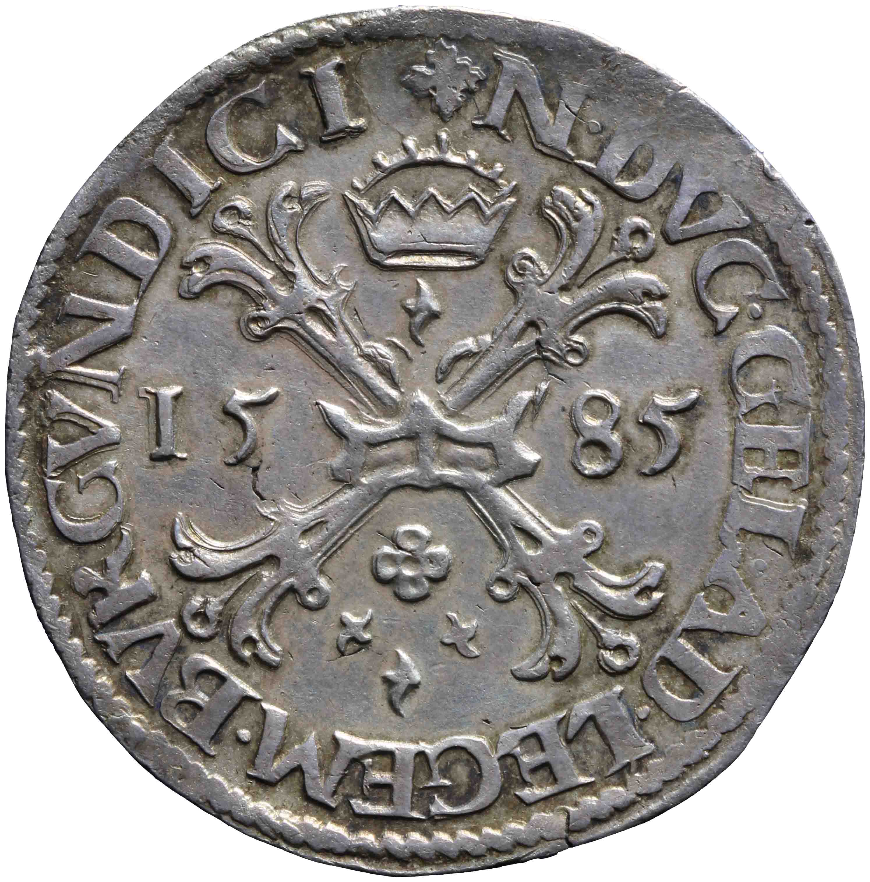 Afbeelding van de keerzijde. bourgondische kruisdaalder. Inventarisnummer:DNB-02643