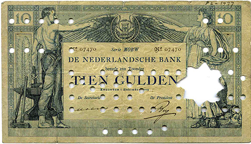 Afbeelding van de voorzijde. tien gulden. Inventarisnummer:DNB-03102
