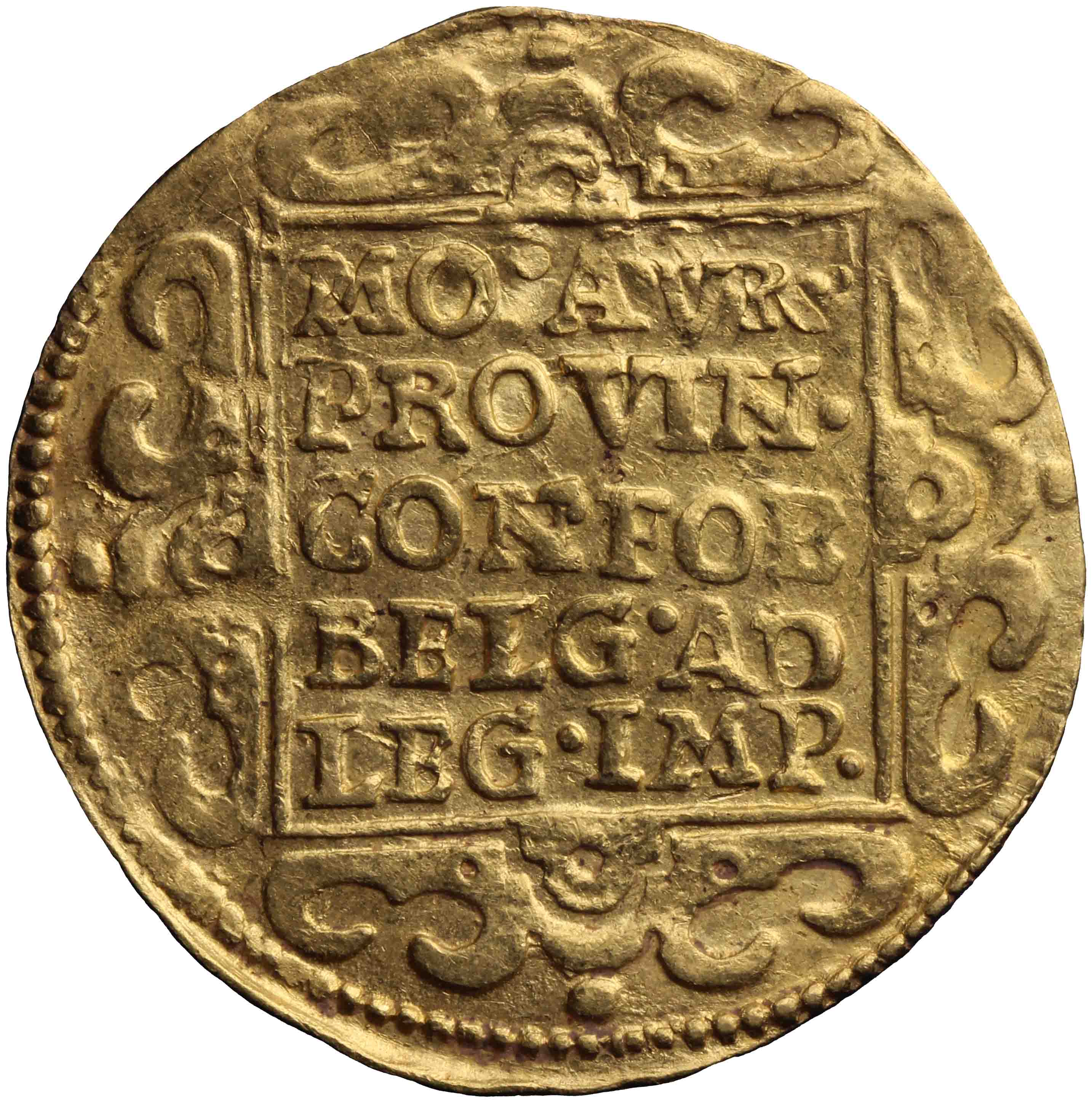 Afbeelding van de keerzijde. dubbele gouden dukaat. Inventarisnummer:DNB-04102