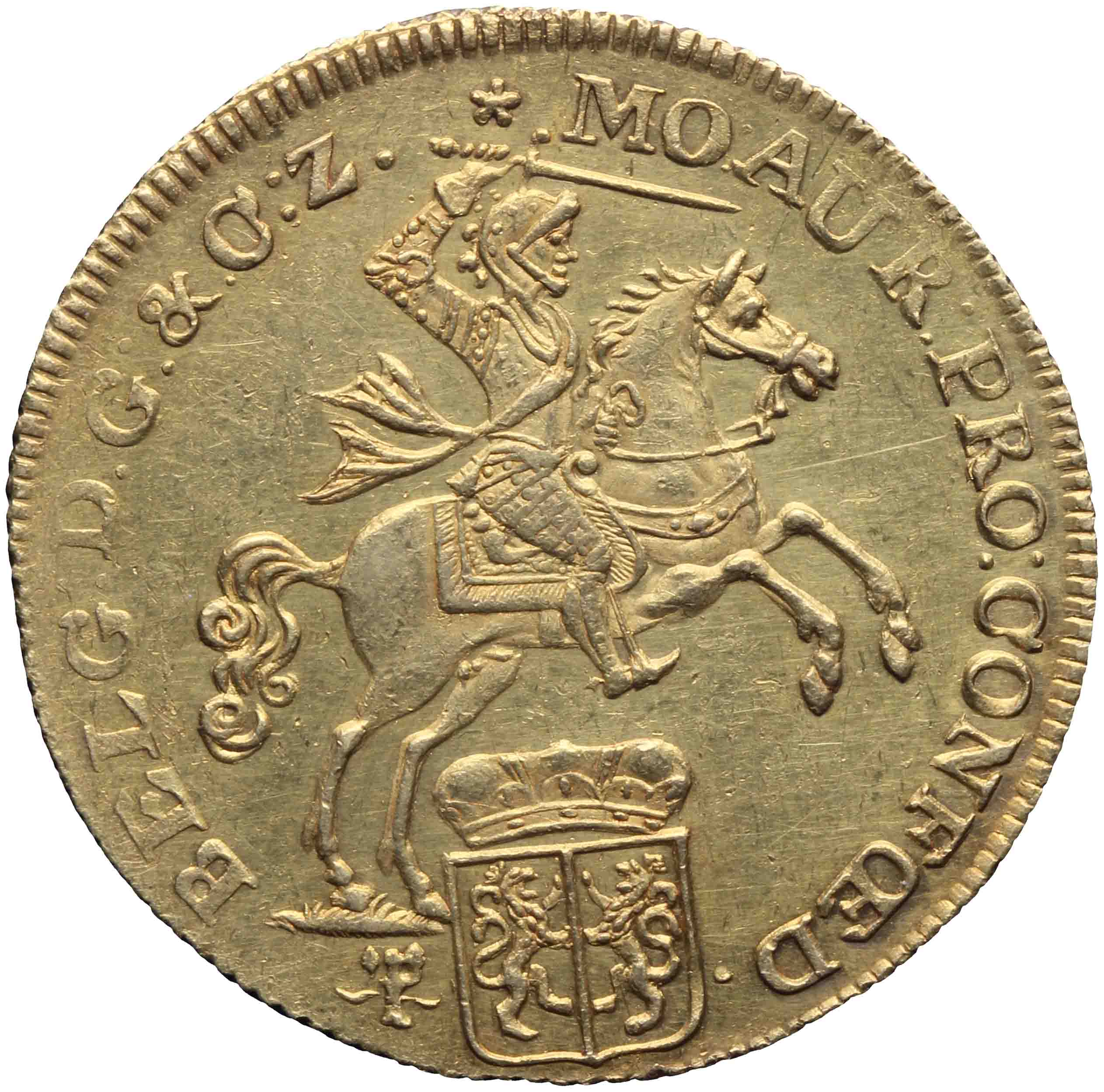 Afbeelding van de voorzijde. gouden rijder. Inventarisnummer:DNB-05306