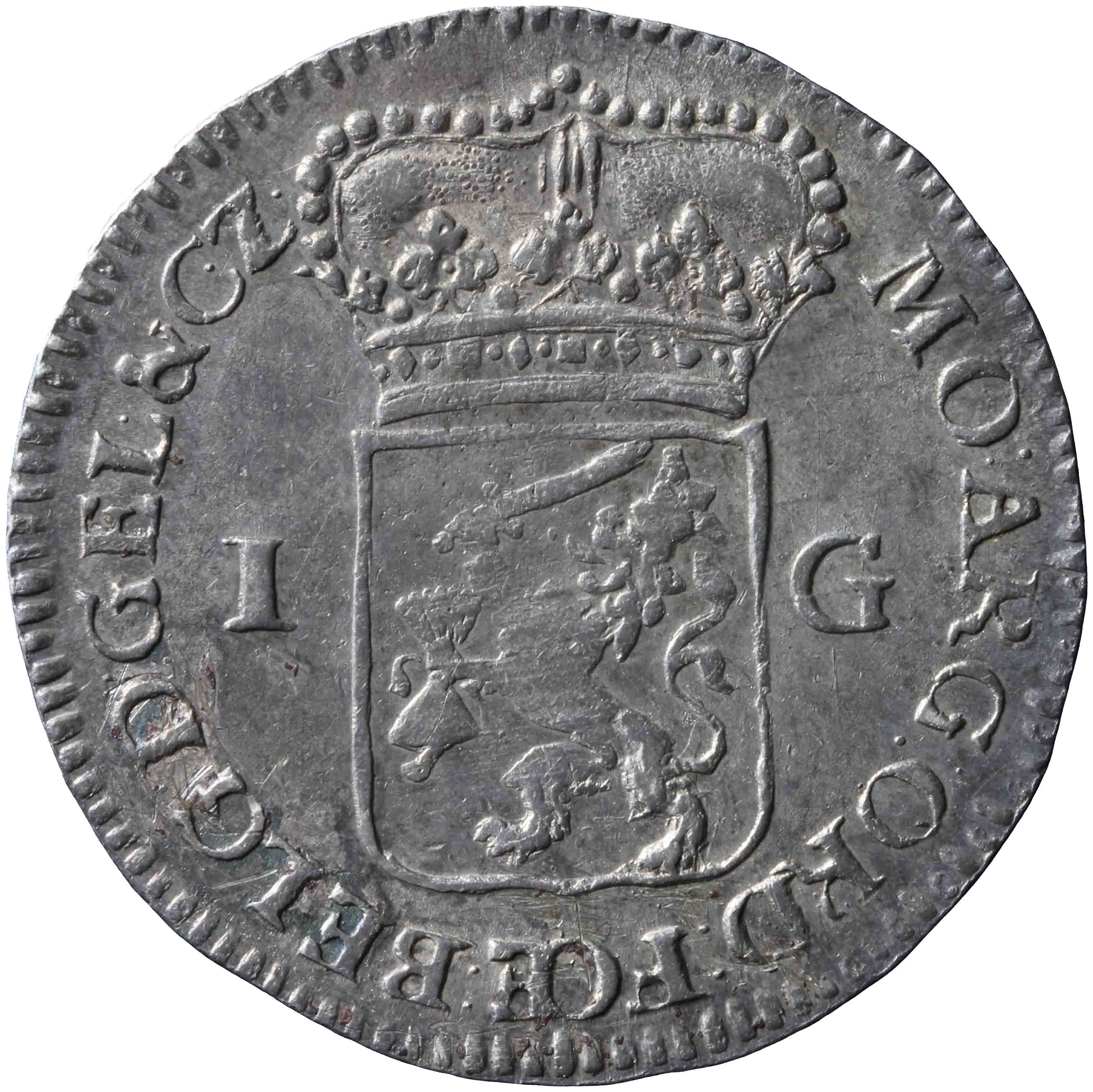 Afbeelding van de keerzijde. Generaliteitsgulden. Inventarisnummer:DNB-05438