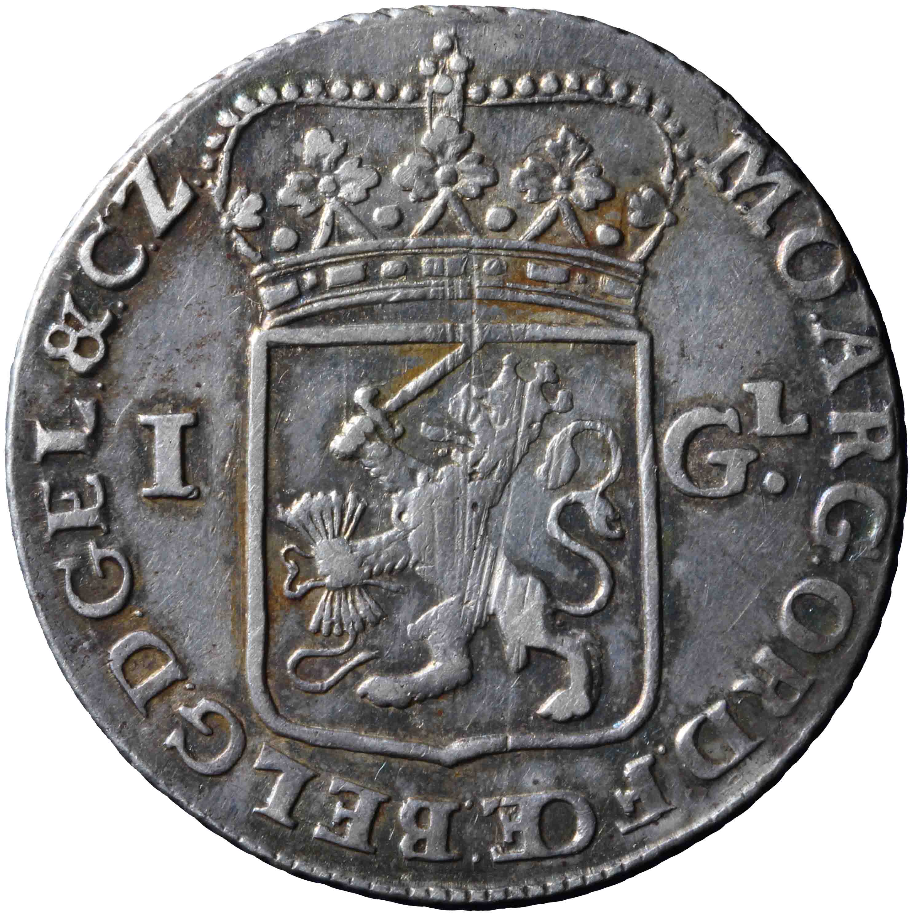 Afbeelding van de keerzijde. Generaliteitsgulden. Inventarisnummer:DNB-05445