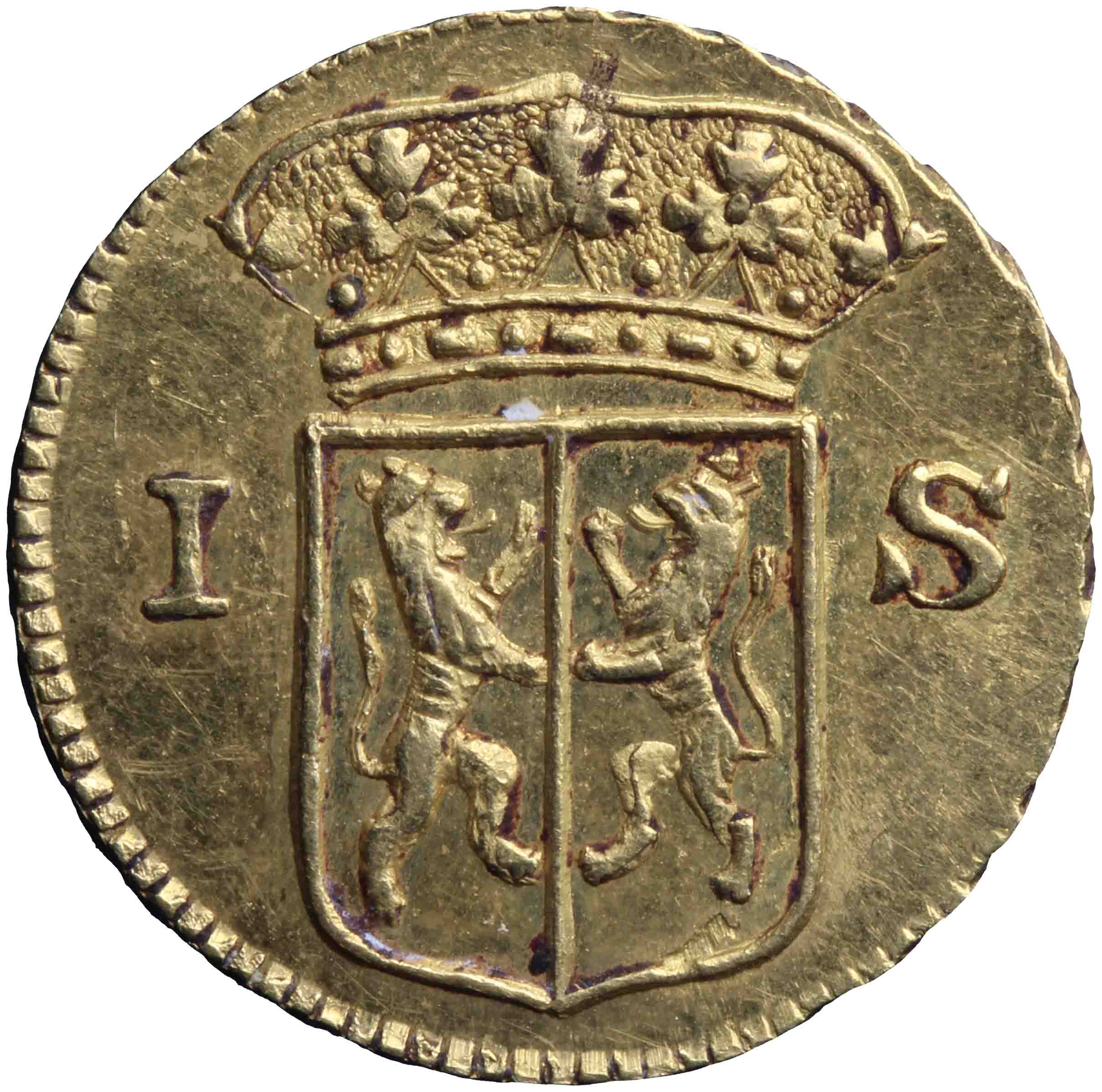 Afbeelding van de voorzijde. stuiver. Inventarisnummer:DNB-05497