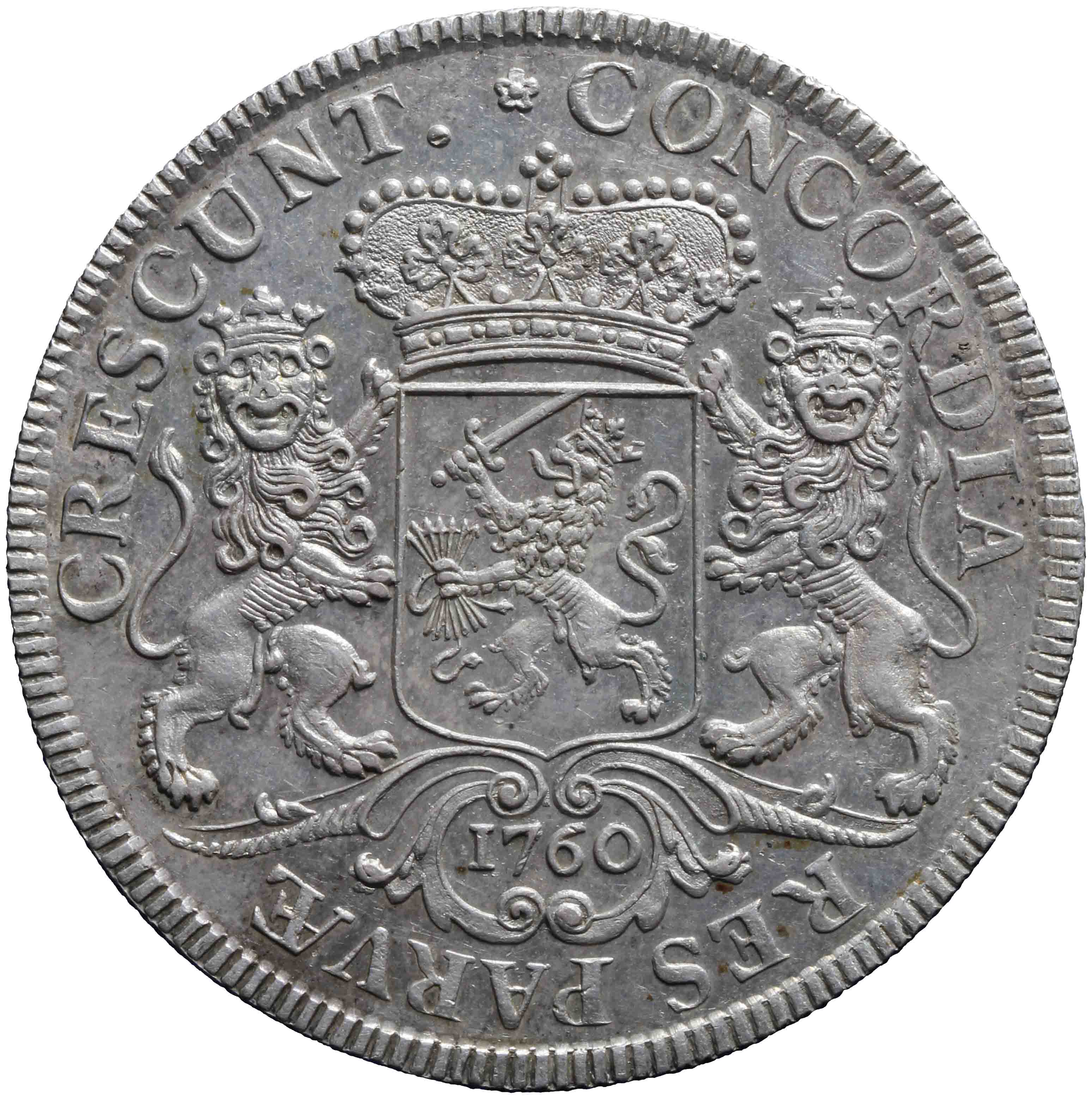 Afbeelding van de keerzijde. zilveren rijder of dukaton. Inventarisnummer:DNB-05551