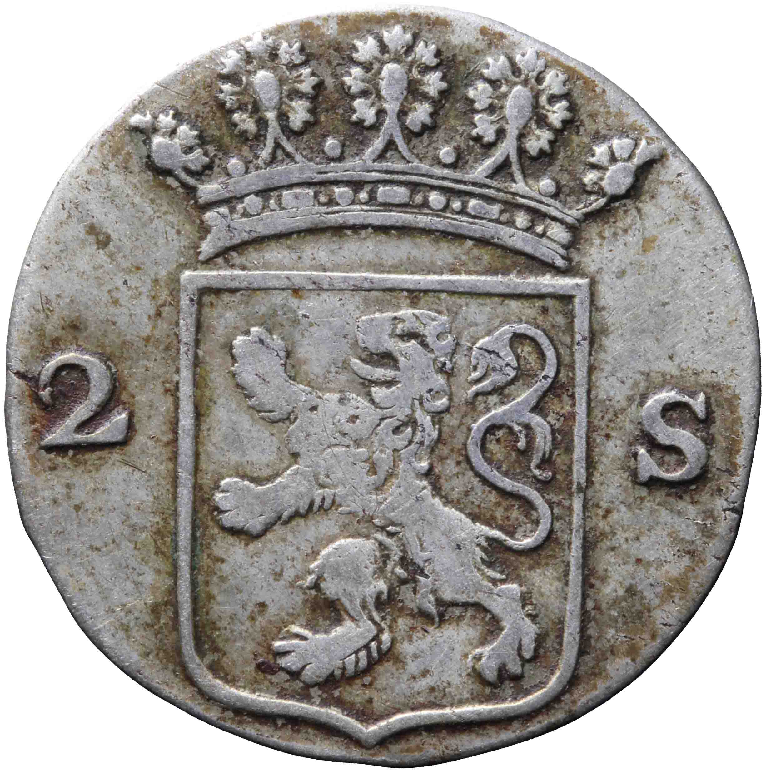 Afbeelding van de voorzijde. dubbele wapenstuiver. Inventarisnummer:DNB-05645