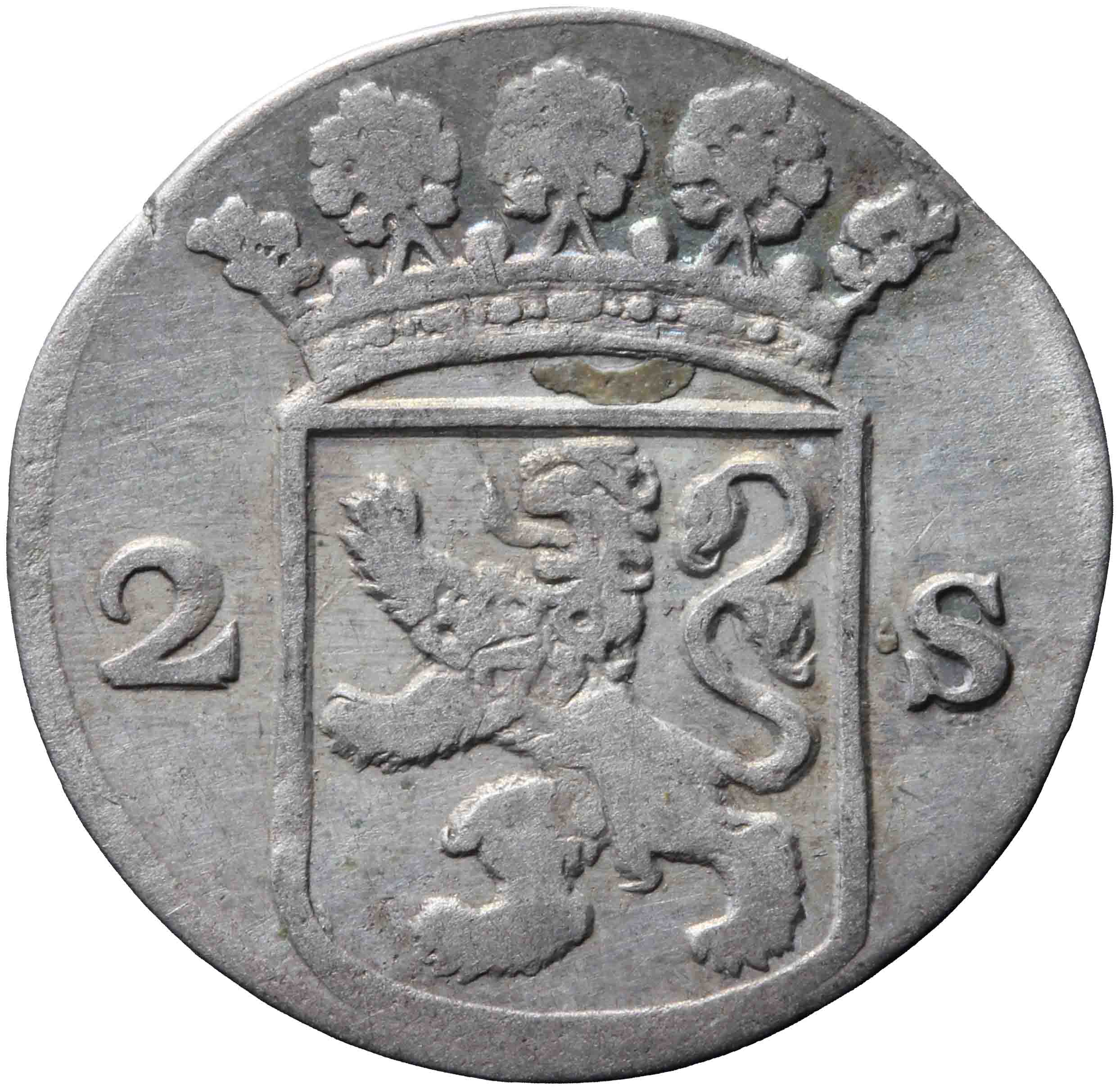 Afbeelding van de voorzijde. dubbele wapenstuiver. Inventarisnummer:DNB-05657
