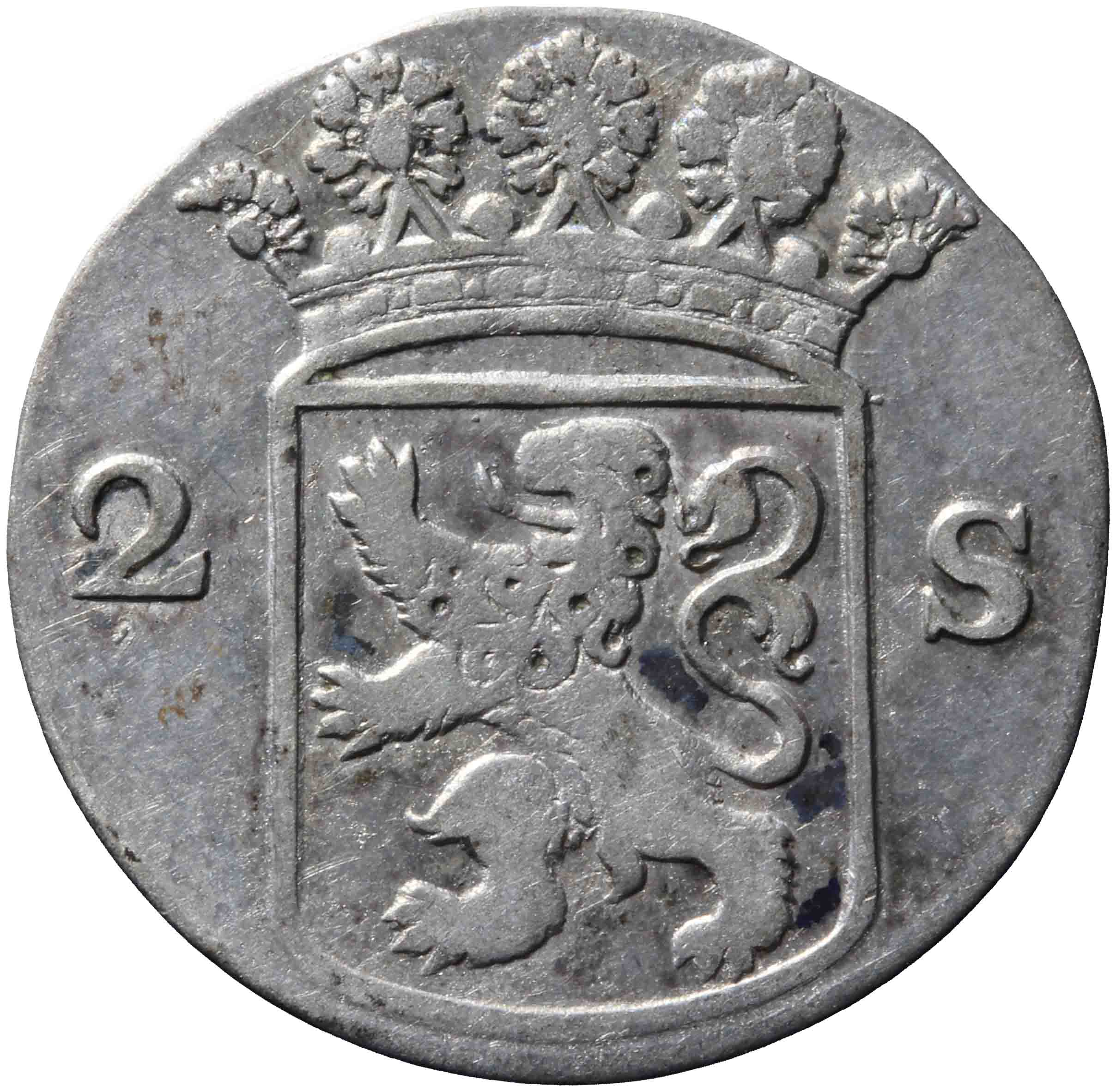 Afbeelding van de voorzijde. dubbele wapenstuiver. Inventarisnummer:DNB-05671