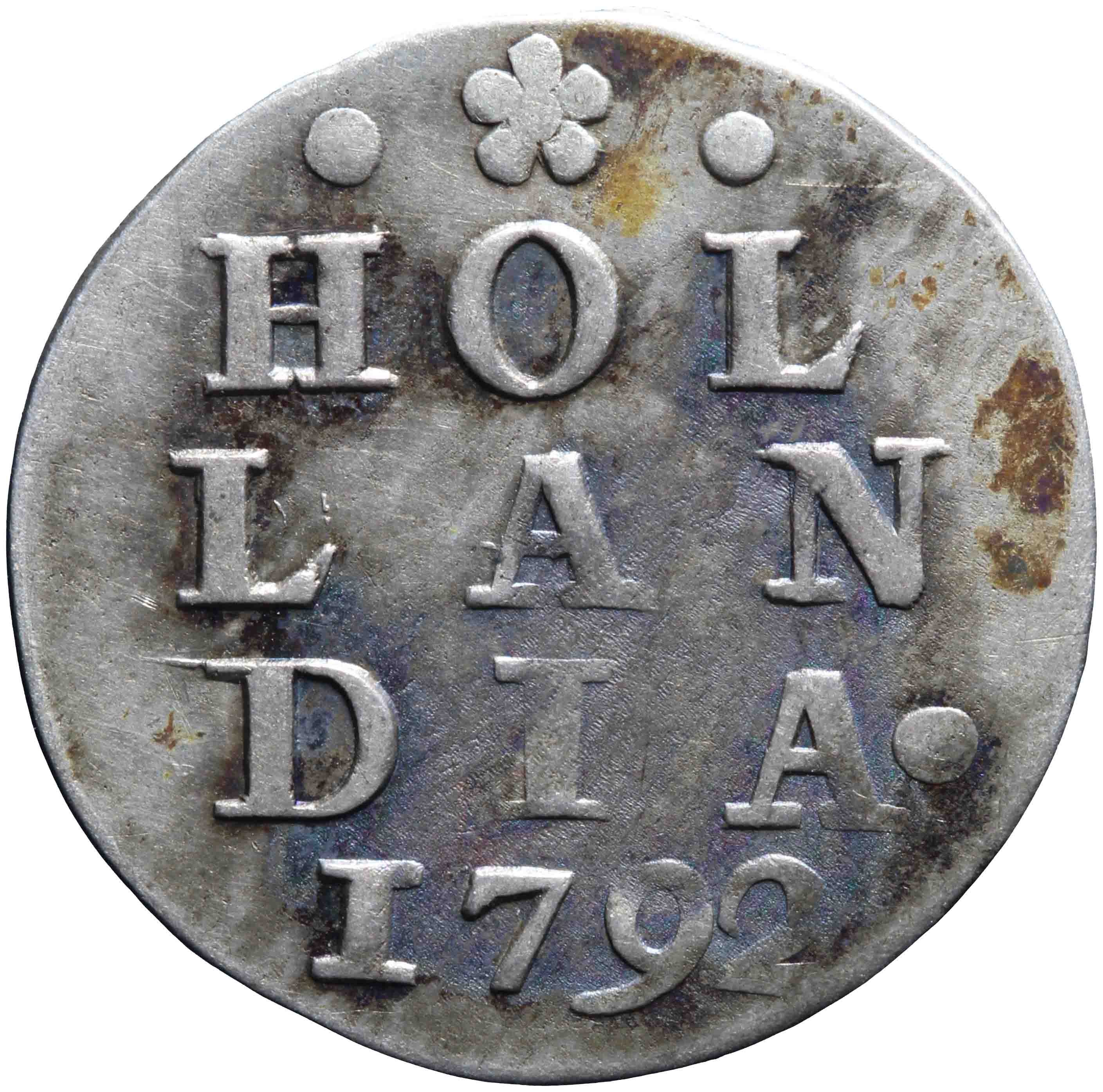 Afbeelding van de keerzijde. dubbele wapenstuiver. Inventarisnummer:DNB-05695