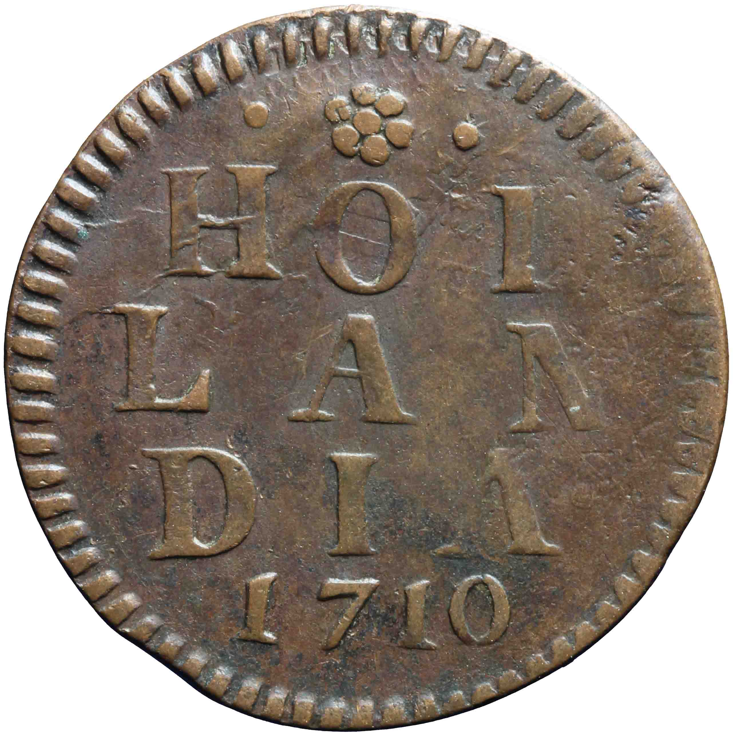 Afbeelding van de keerzijde. duit. Inventarisnummer:DNB-05705