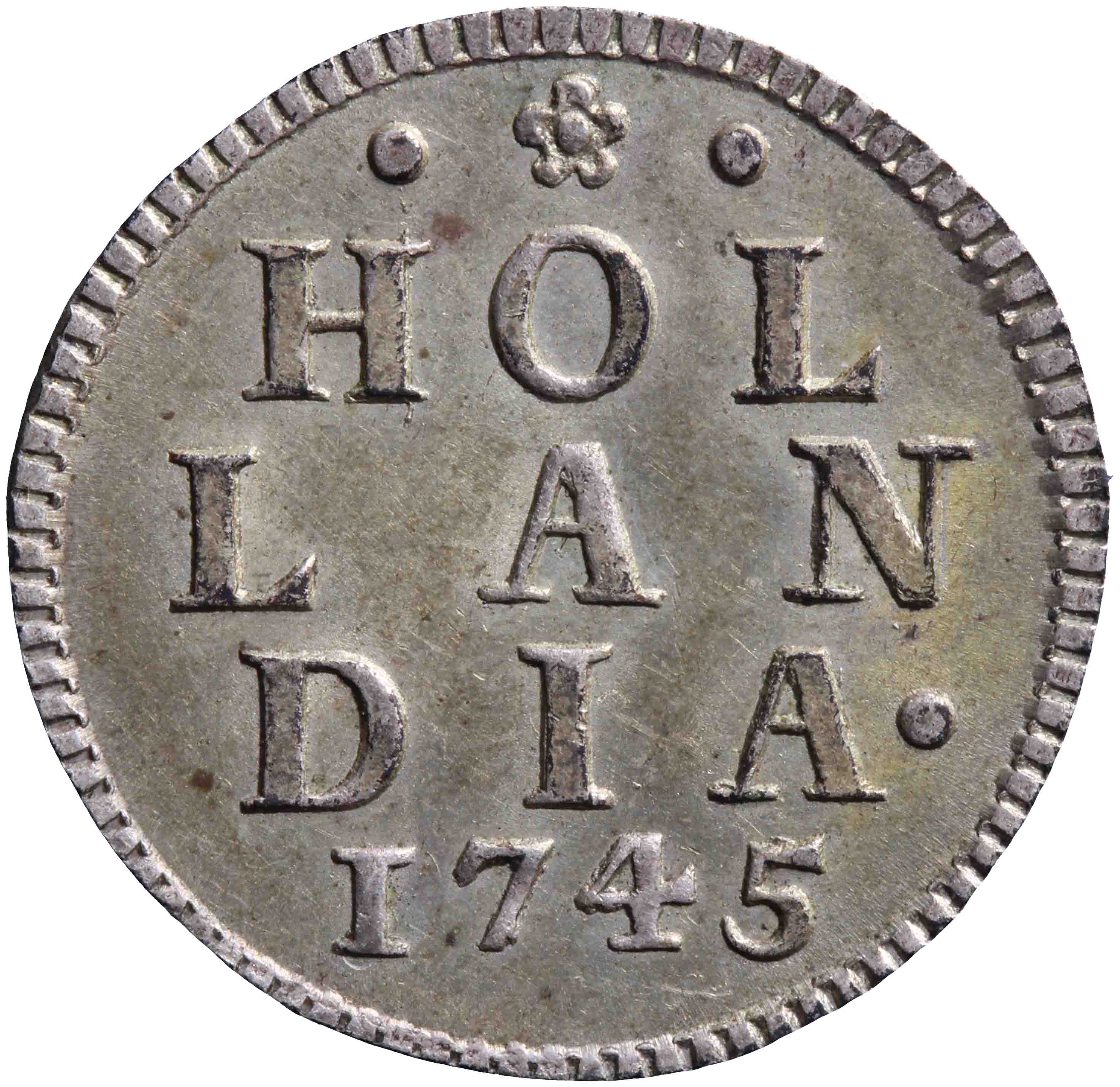 Afbeelding van de keerzijde. duit. Inventarisnummer:DNB-05722