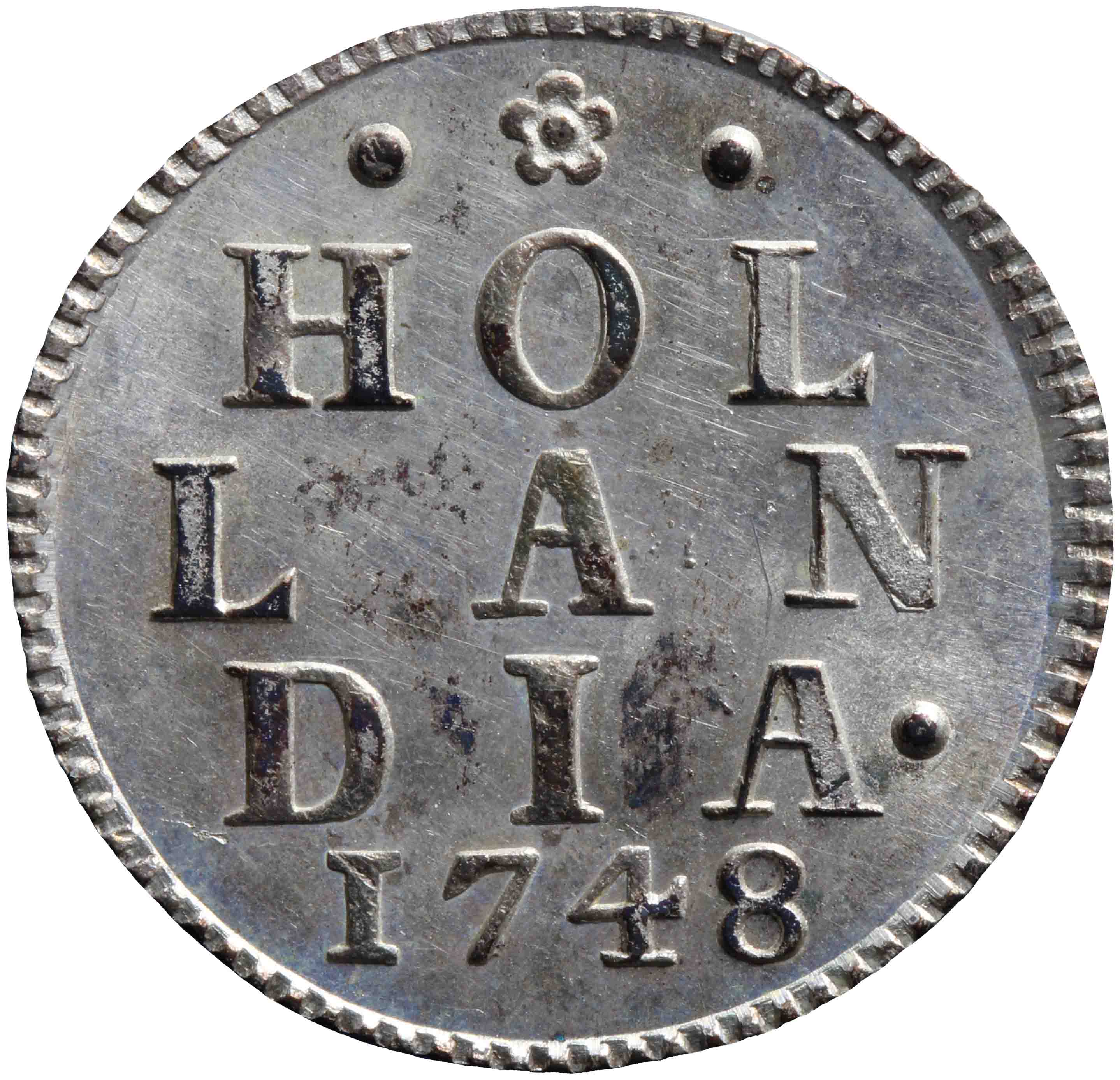 Afbeelding van de keerzijde. duit. Inventarisnummer:DNB-05724