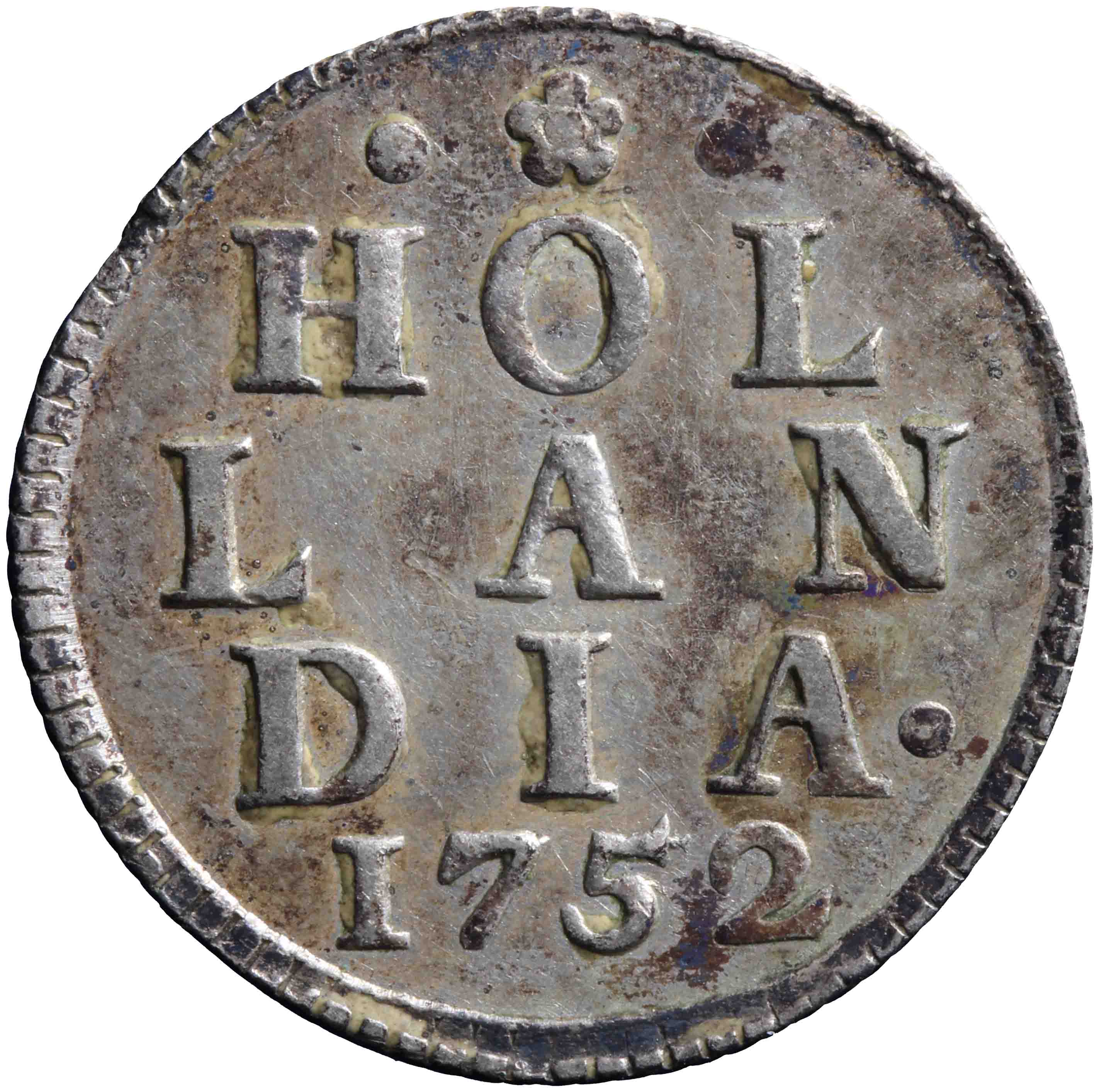 Afbeelding van de keerzijde. duit. Inventarisnummer:DNB-05727