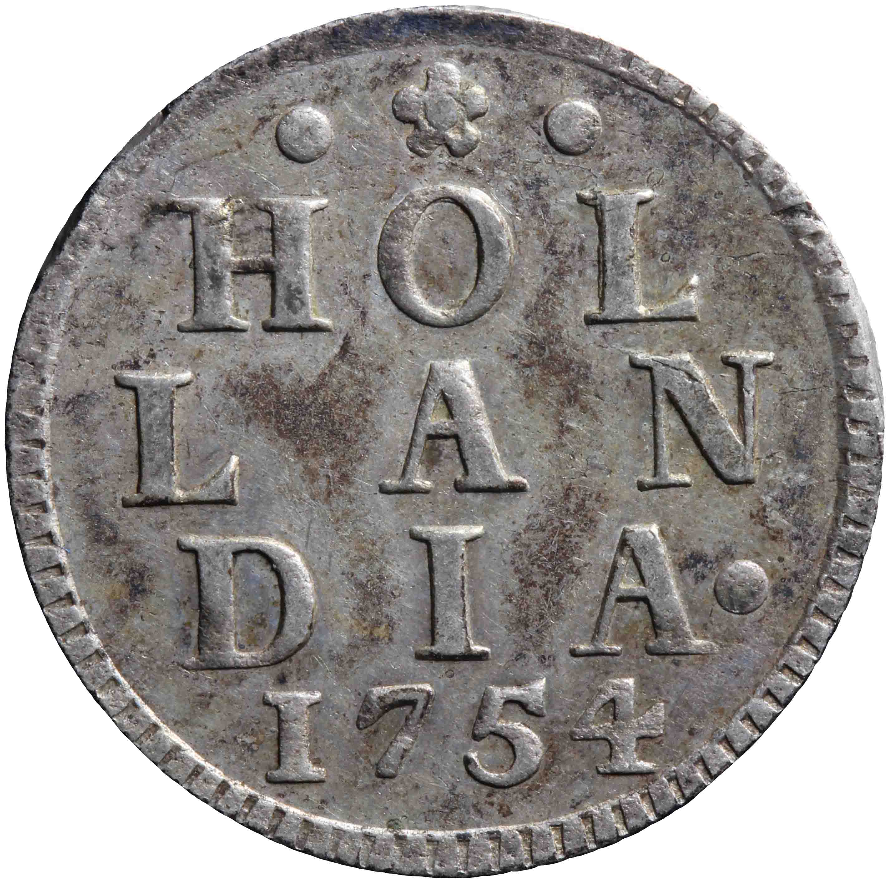 Afbeelding van de keerzijde. duit. Inventarisnummer:DNB-05730