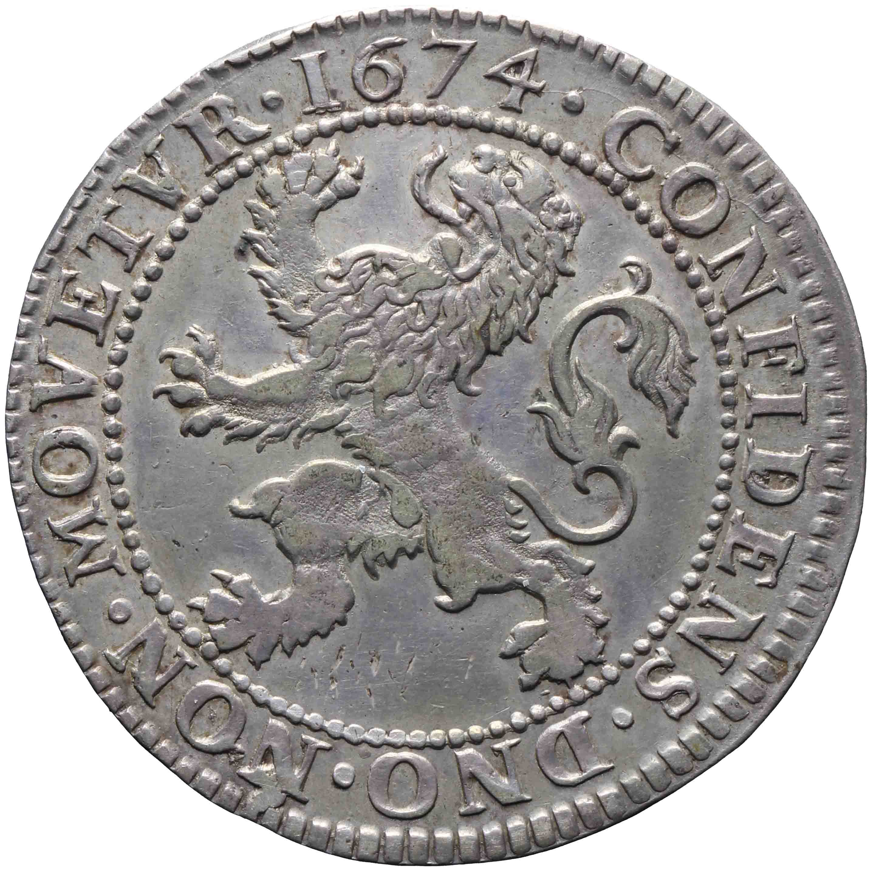 Afbeelding van de keerzijde. leeuwendaalder op Generaliteits muntvoet. Inventarisnummer:DNB-05928