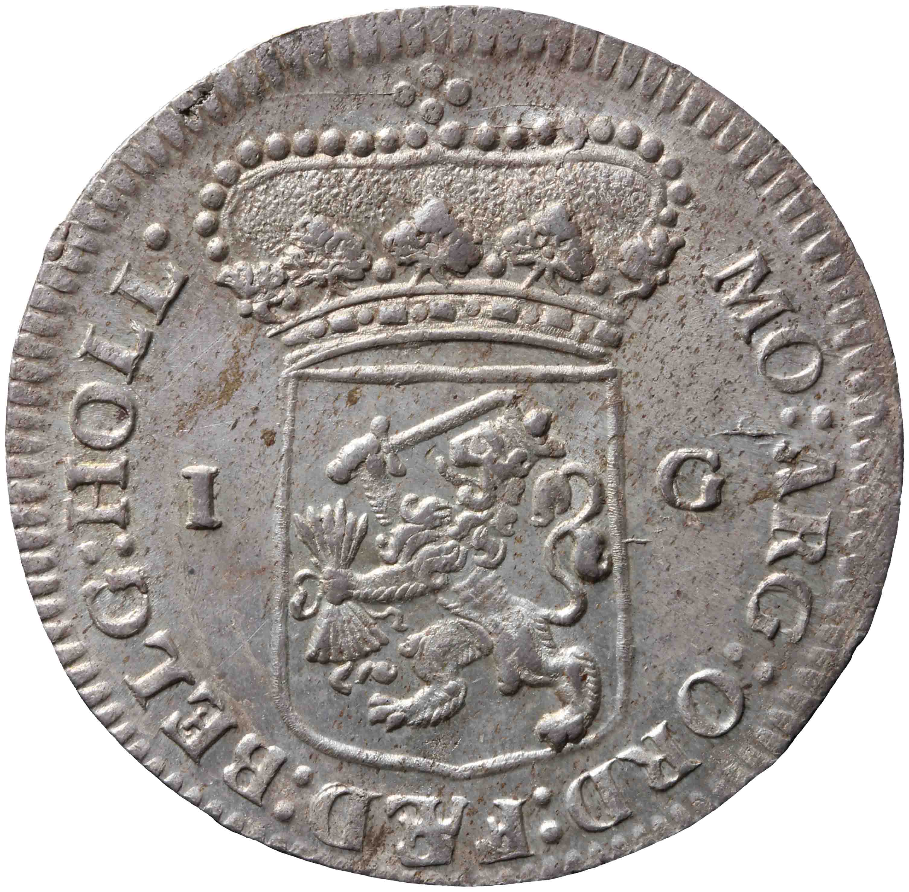 Afbeelding van de keerzijde. Generaliteits gulden. Inventarisnummer:DNB-05944