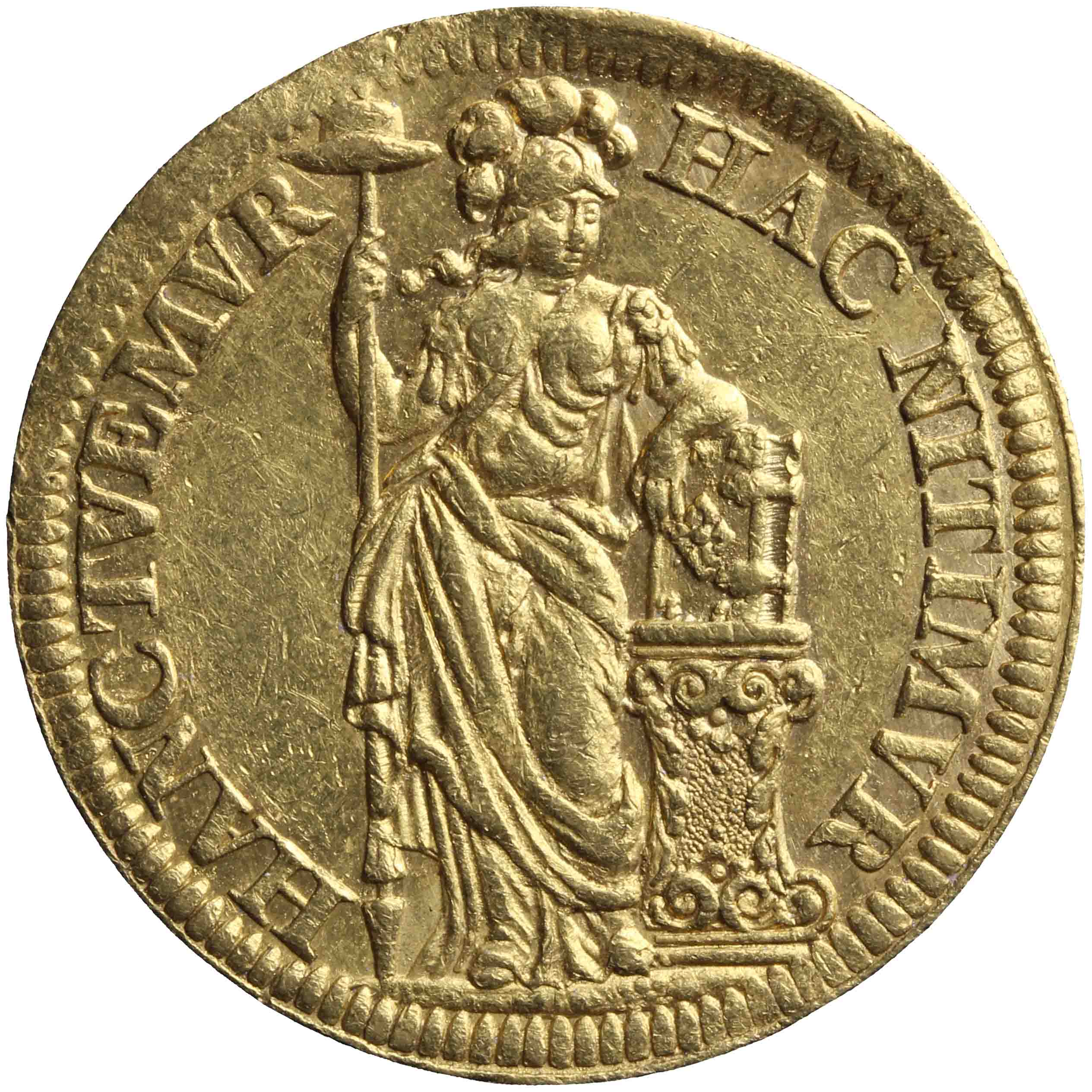 Afbeelding van de voorzijde. halve provinciale gulden. Inventarisnummer:DNB-05997
