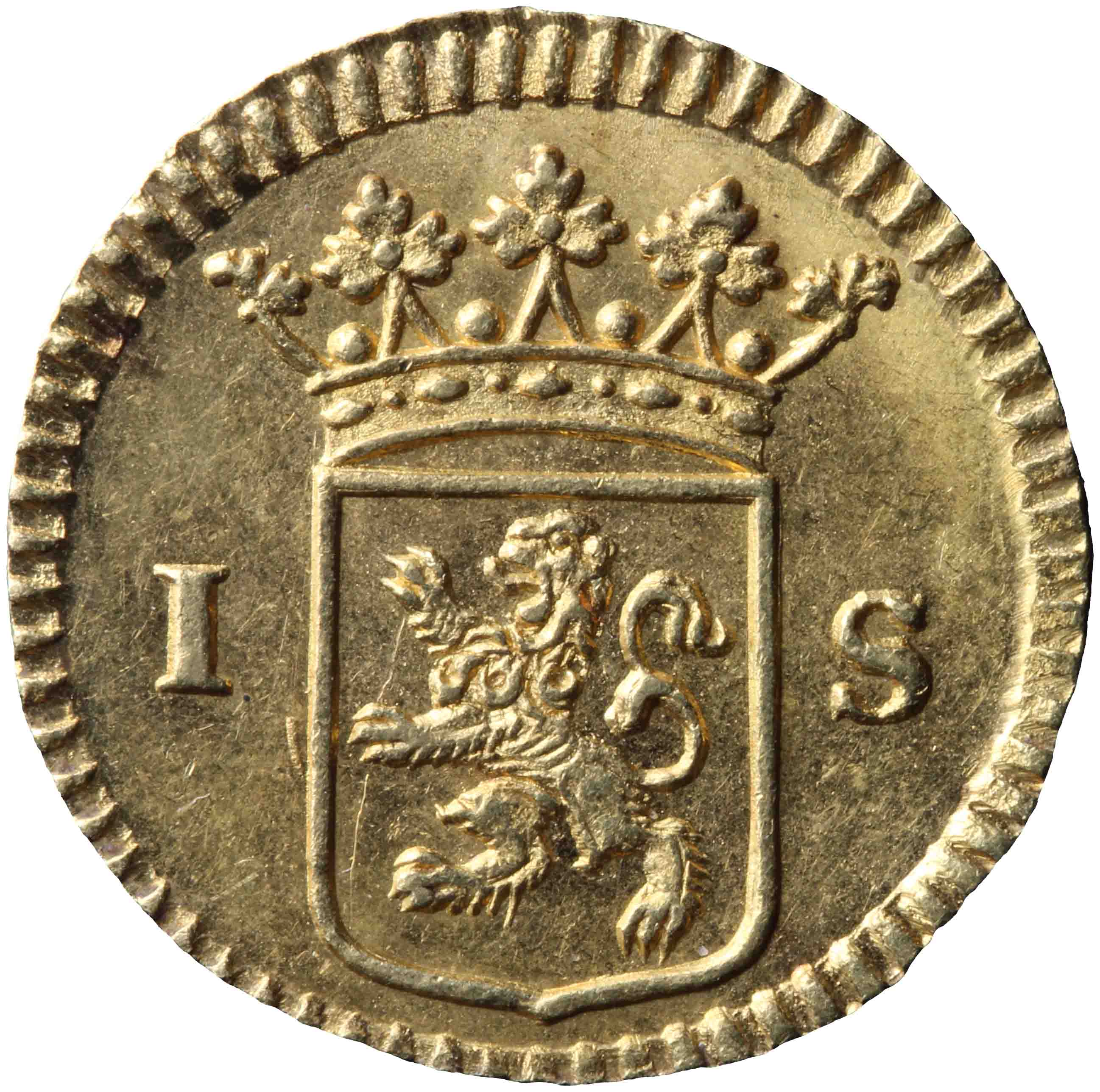 Afbeelding van de voorzijde. stuiver of wapenstuiver. Inventarisnummer:DNB-06079