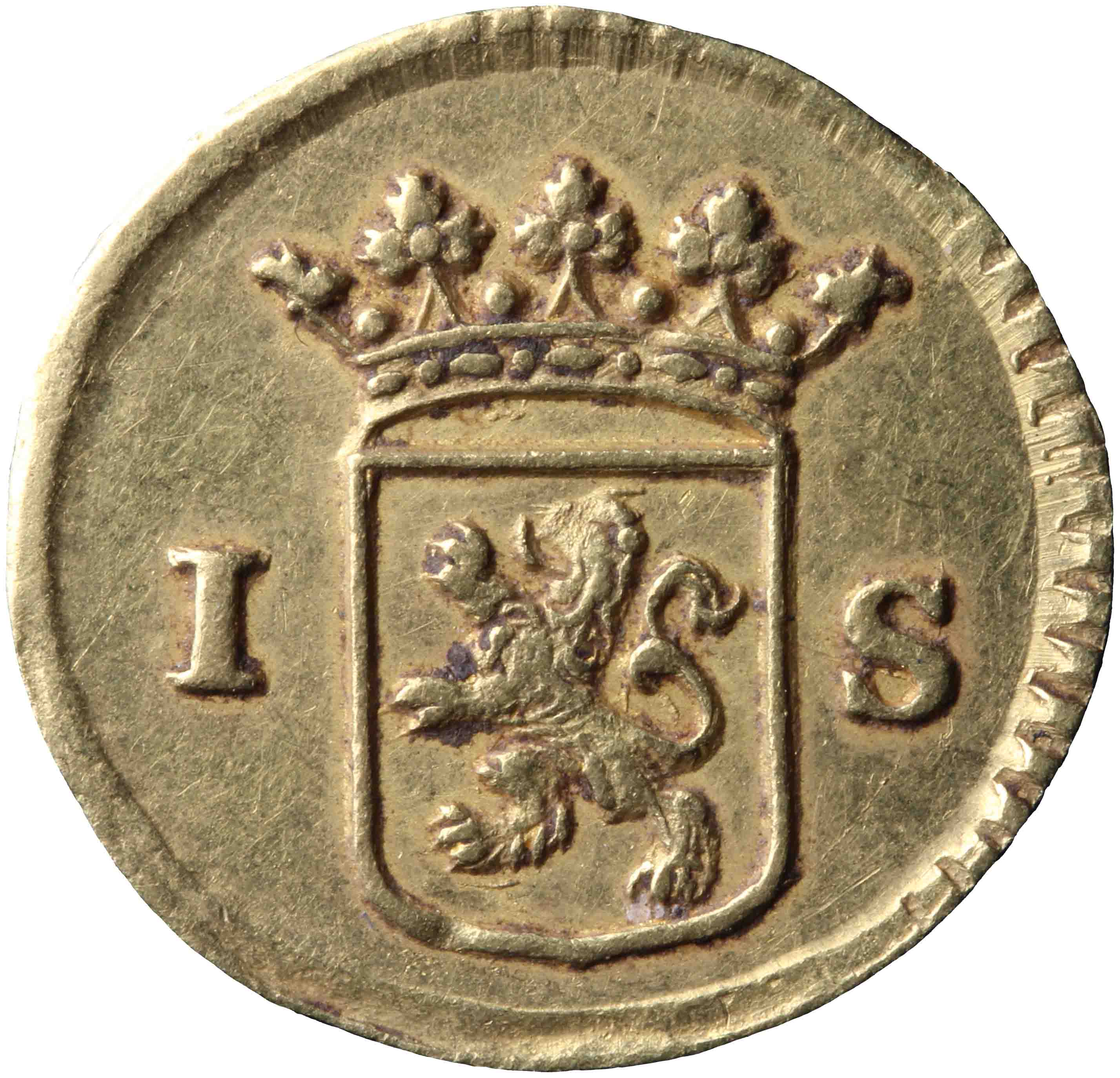 Afbeelding van de voorzijde. stuiver of wapenstuiver. Inventarisnummer:DNB-06094