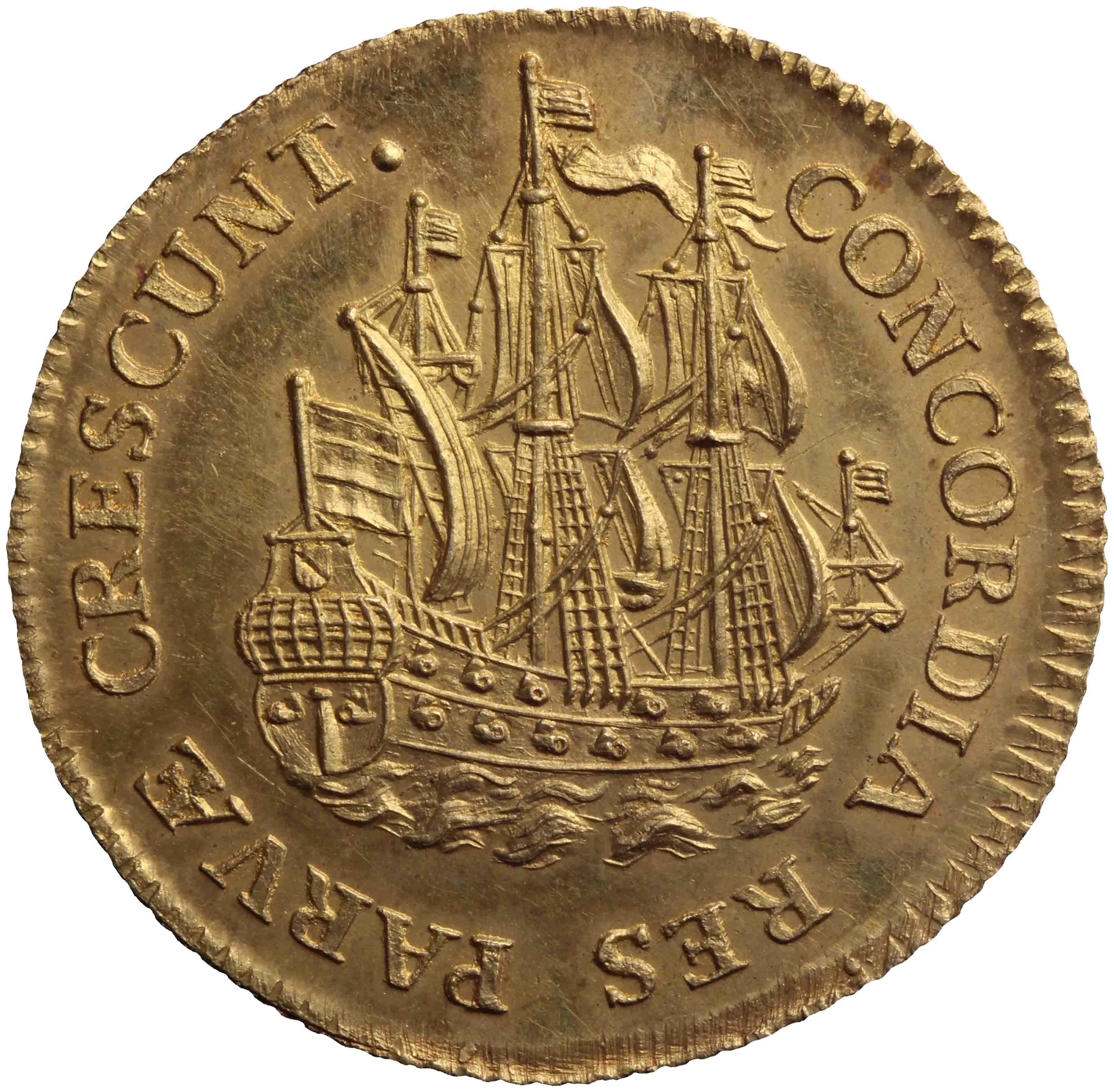 Afbeelding van de keerzijde. scheepjesschelling. Inventarisnummer:DNB-07976