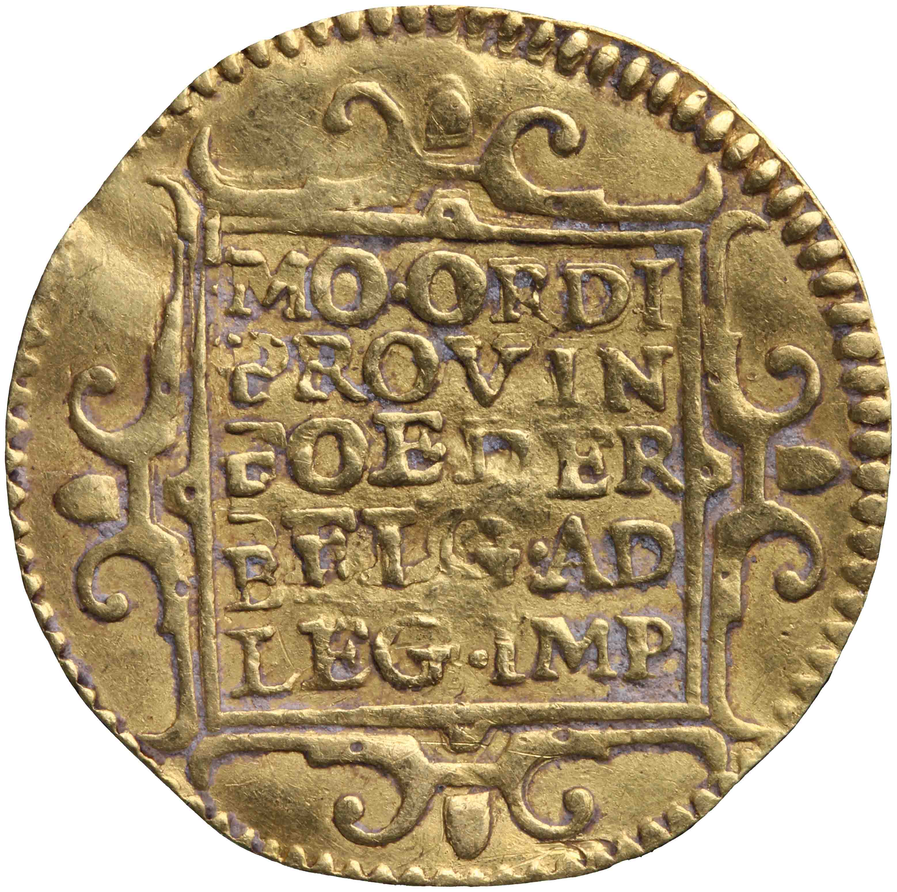 Afbeelding van de keerzijde. gouden dukaat. Inventarisnummer:DNB-08974