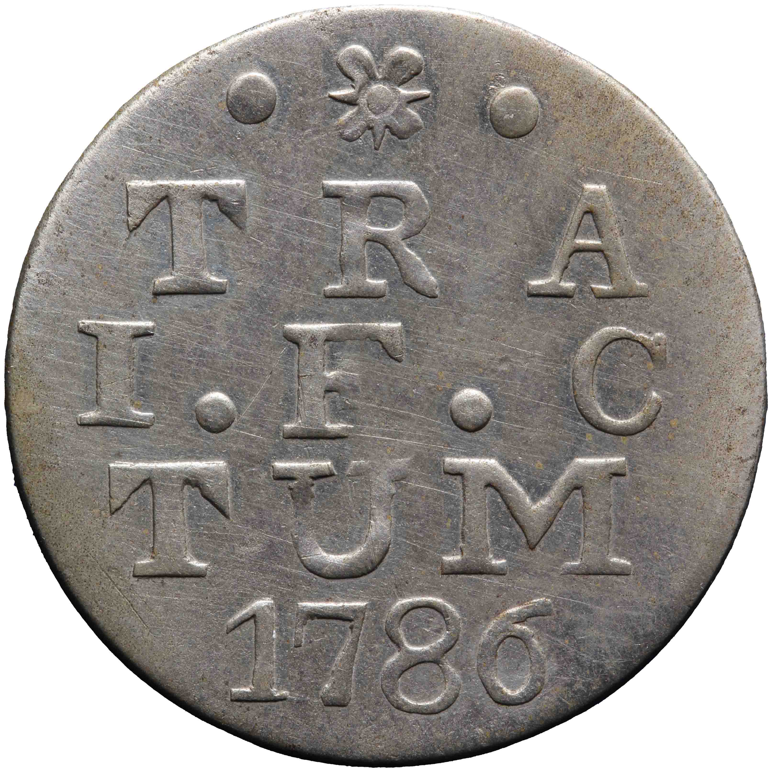 Afbeelding van de keerzijde. dubbele stuiver. Inventarisnummer:DNB-28996