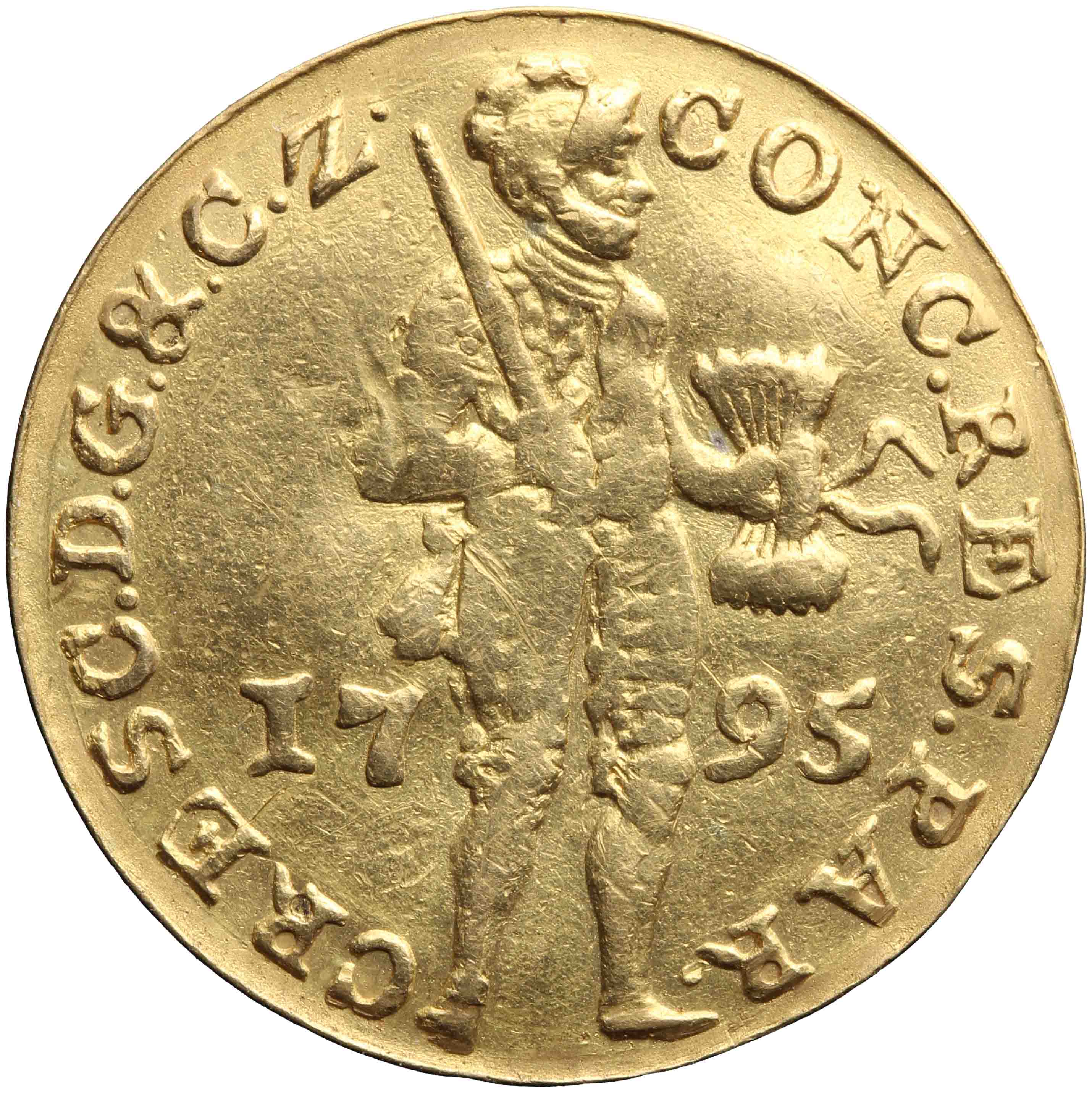 Afbeelding van de voorzijde. gouden dukaat. Inventarisnummer:DNB-31607