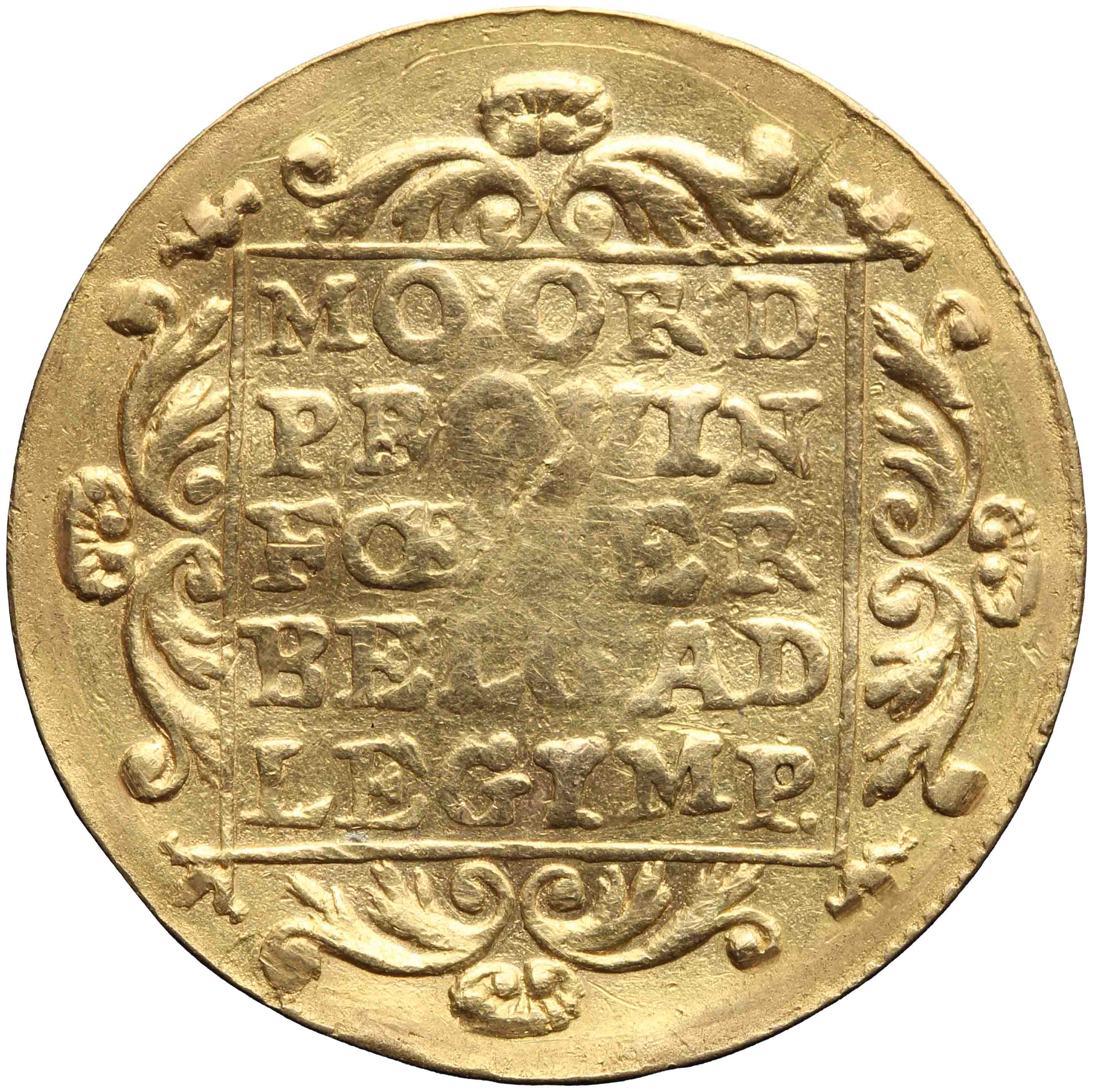 Afbeelding van de keerzijde. gouden dukaat. Inventarisnummer:DNB-31607