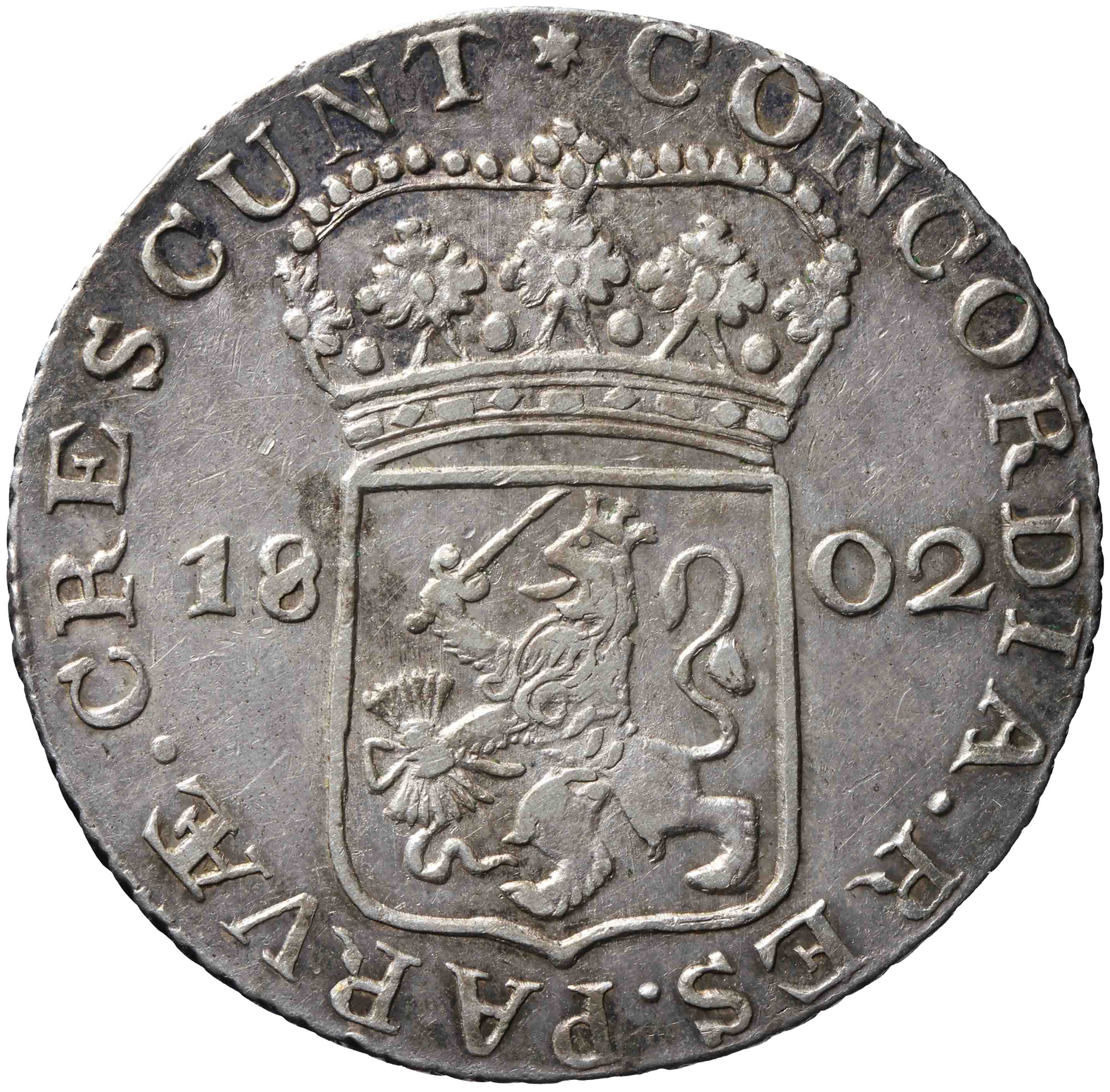 Afbeelding van de keerzijde. zilveren dukaat. Inventarisnummer:DNB-31647