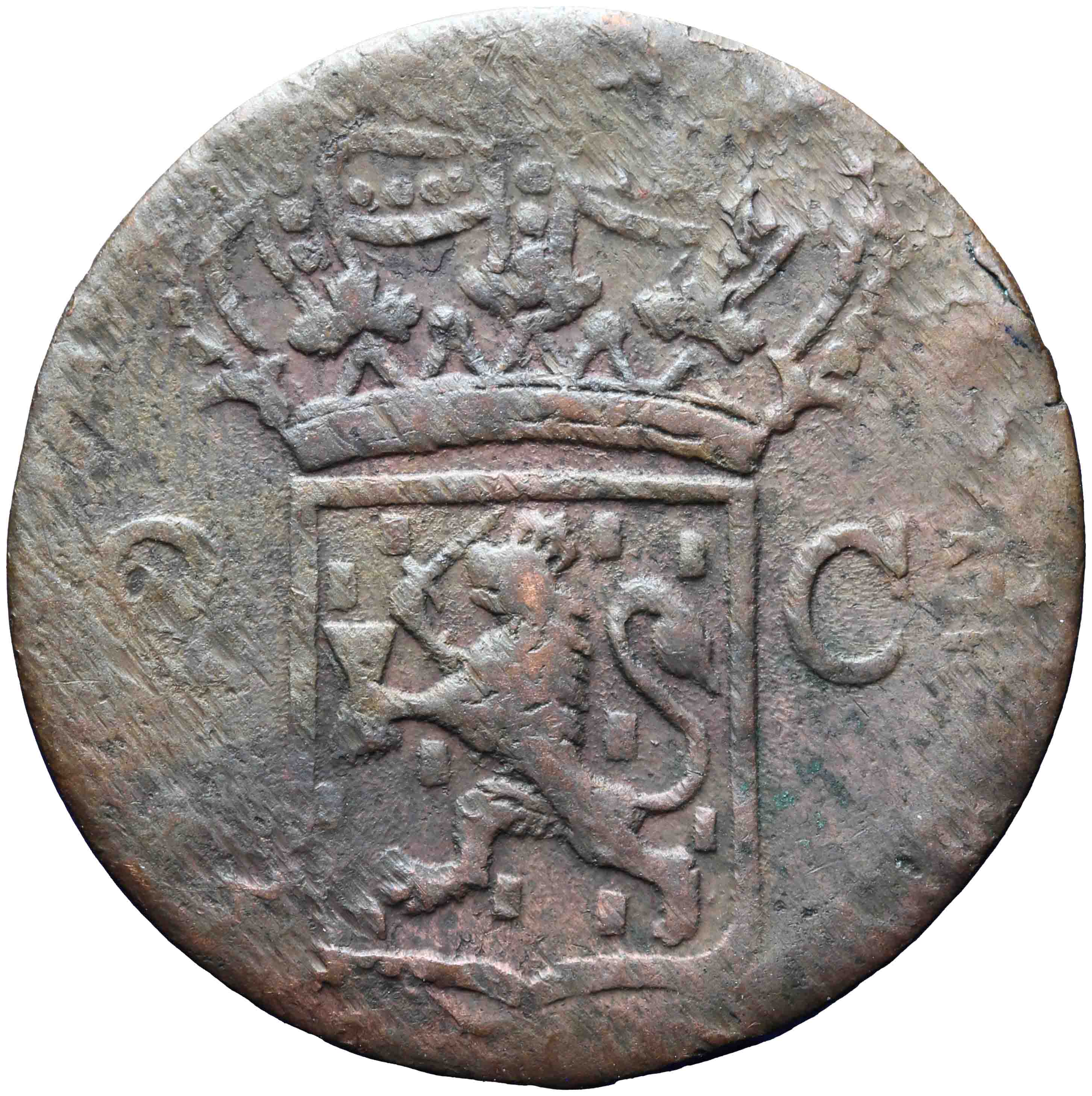 Image of the obverse. twee cent ; dubbele duit. Inventory number:DNB-32922