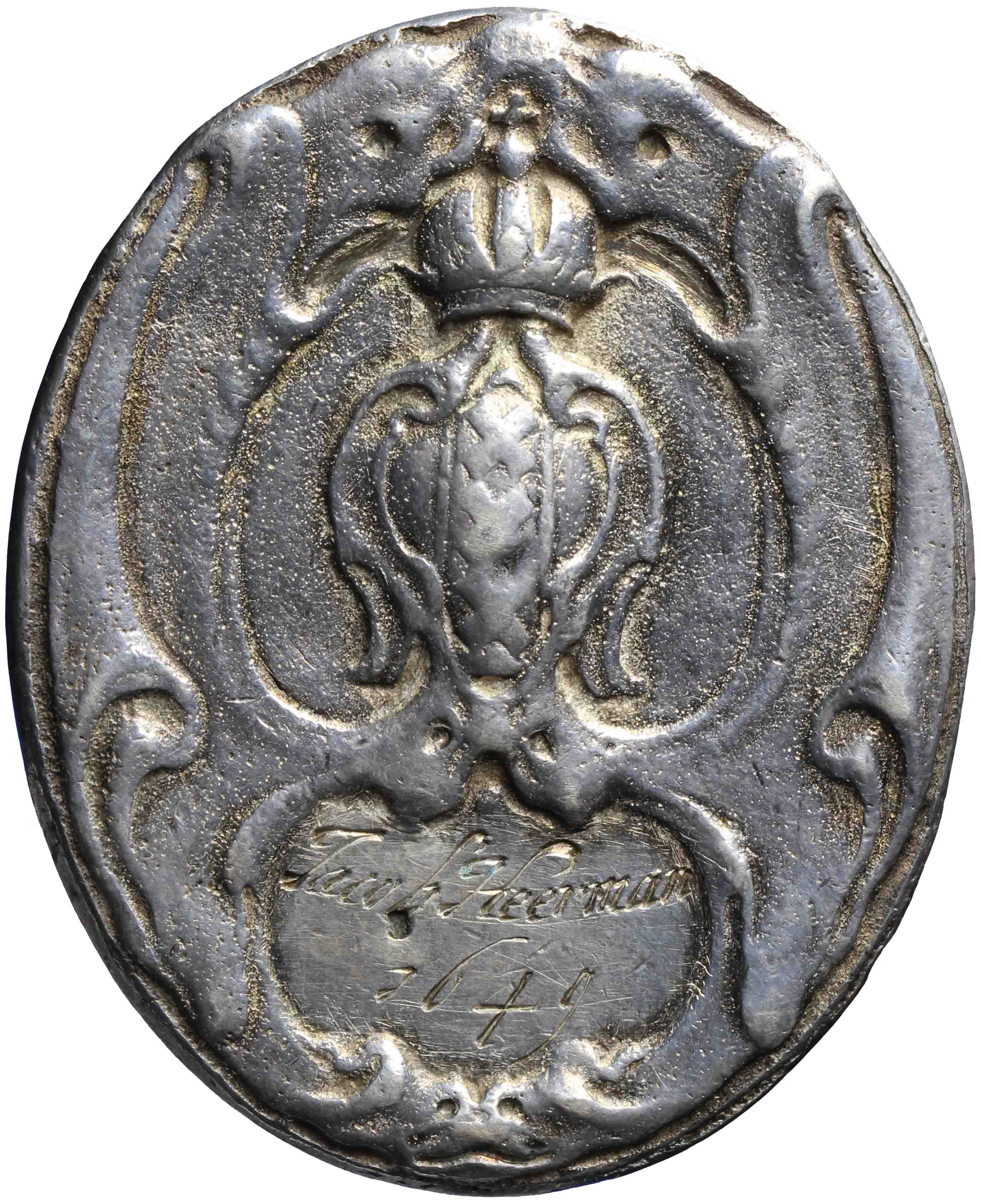 Image of the obverse. Toegangspenning tot de Schouwburg, ten name van Jacob Heerman. Inventory number:GP-00457