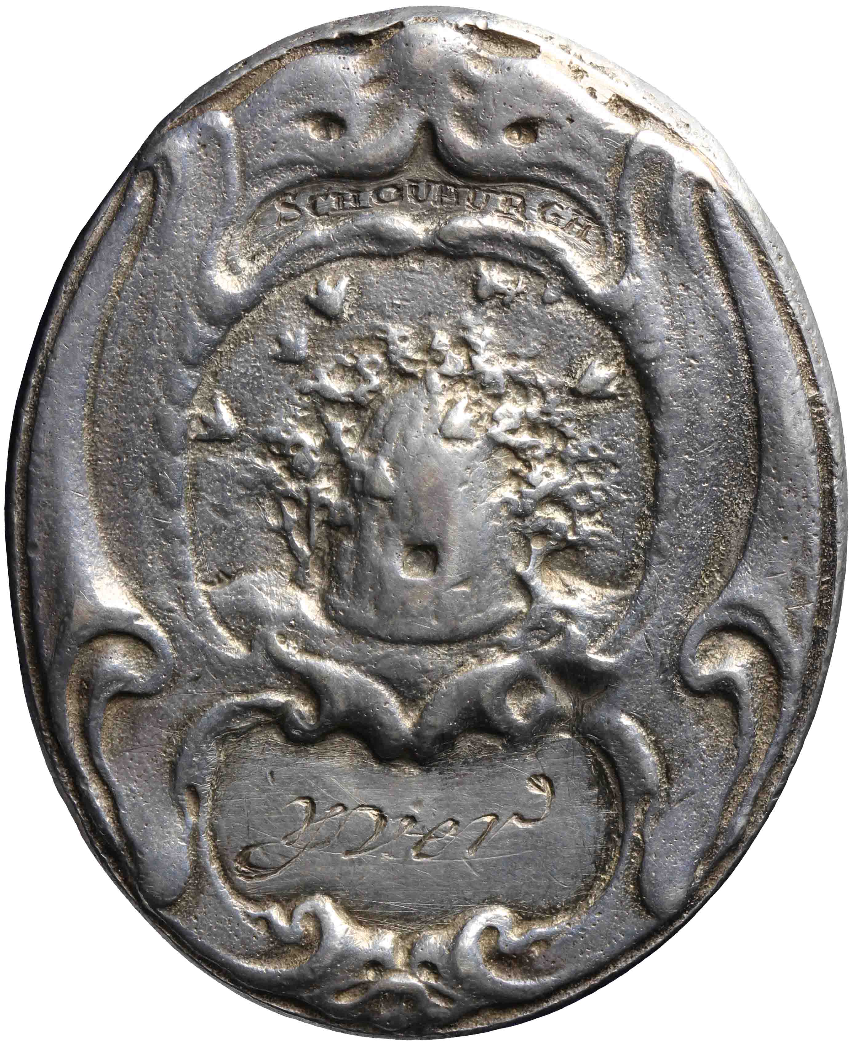 Image of the reverse. Toegangspenning tot de Schouwburg, ten name van Jacob Heerman. Inventory number:GP-00457