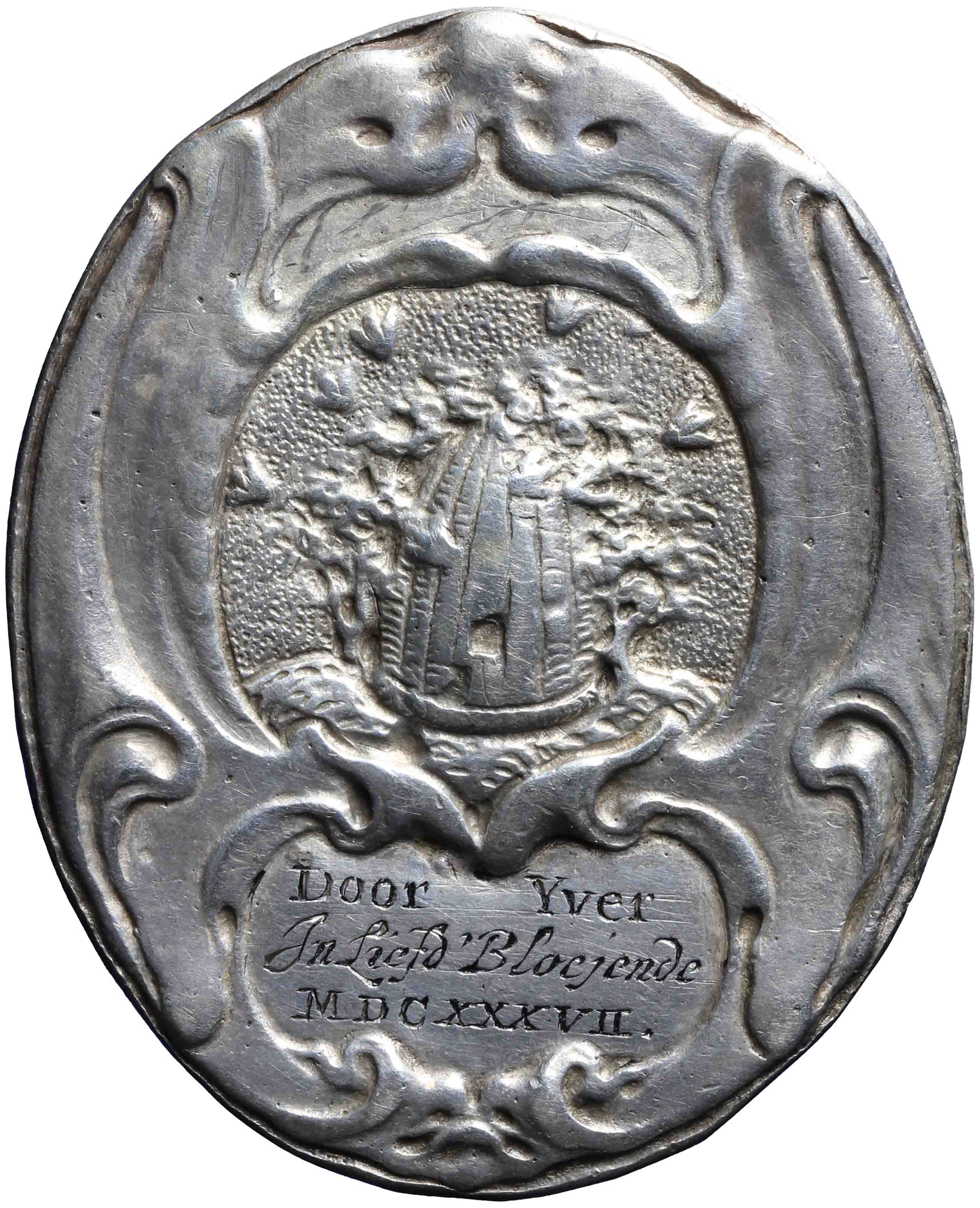 Image of the obverse. Amsterdam: toegangspenning tot de schouwburg t.n.v. Pieter van Schoorel. Inventory number:GP-00458