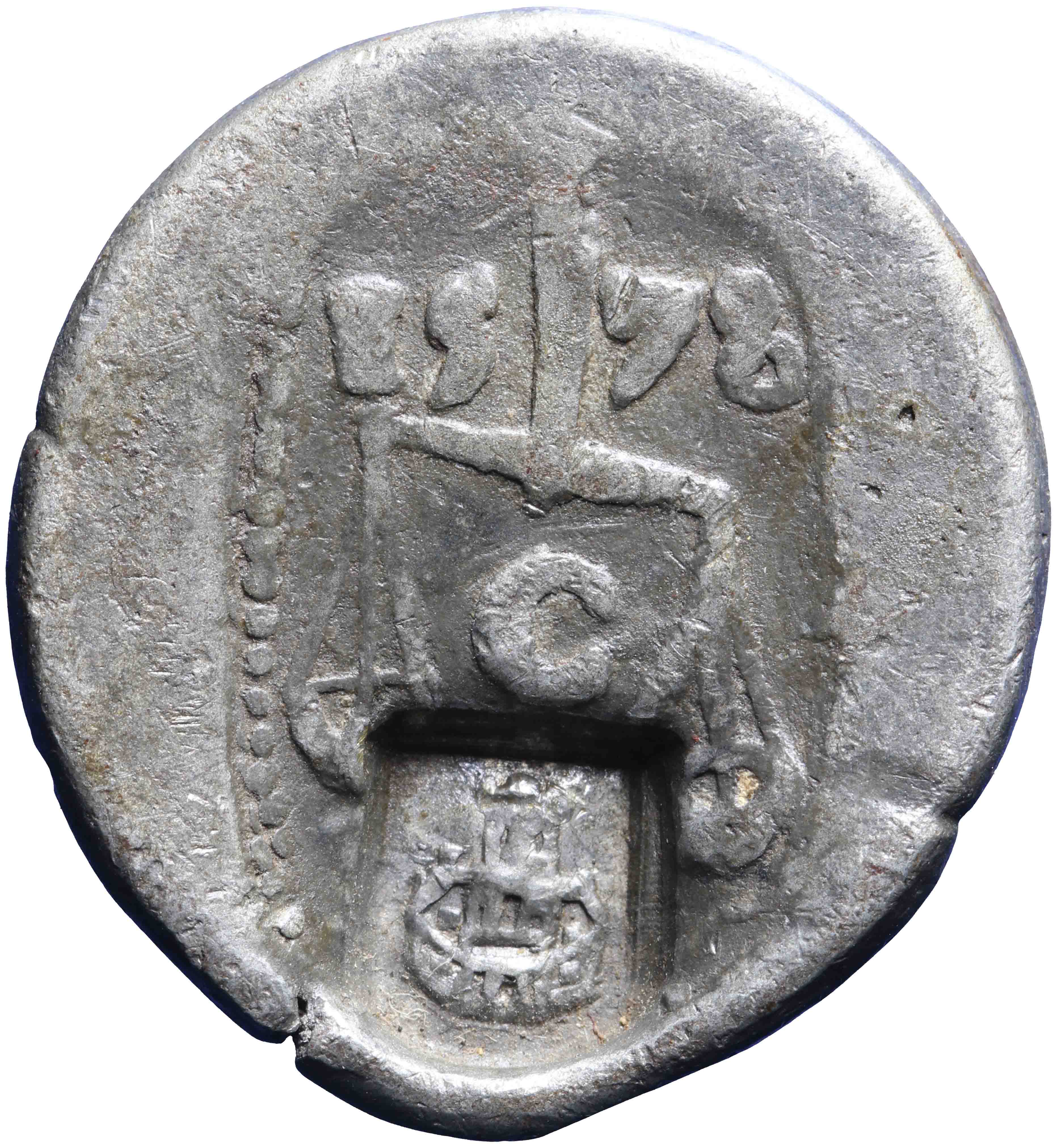 Afbeelding van de voorzijde. loodje. Inventarisnummer:GP-00538