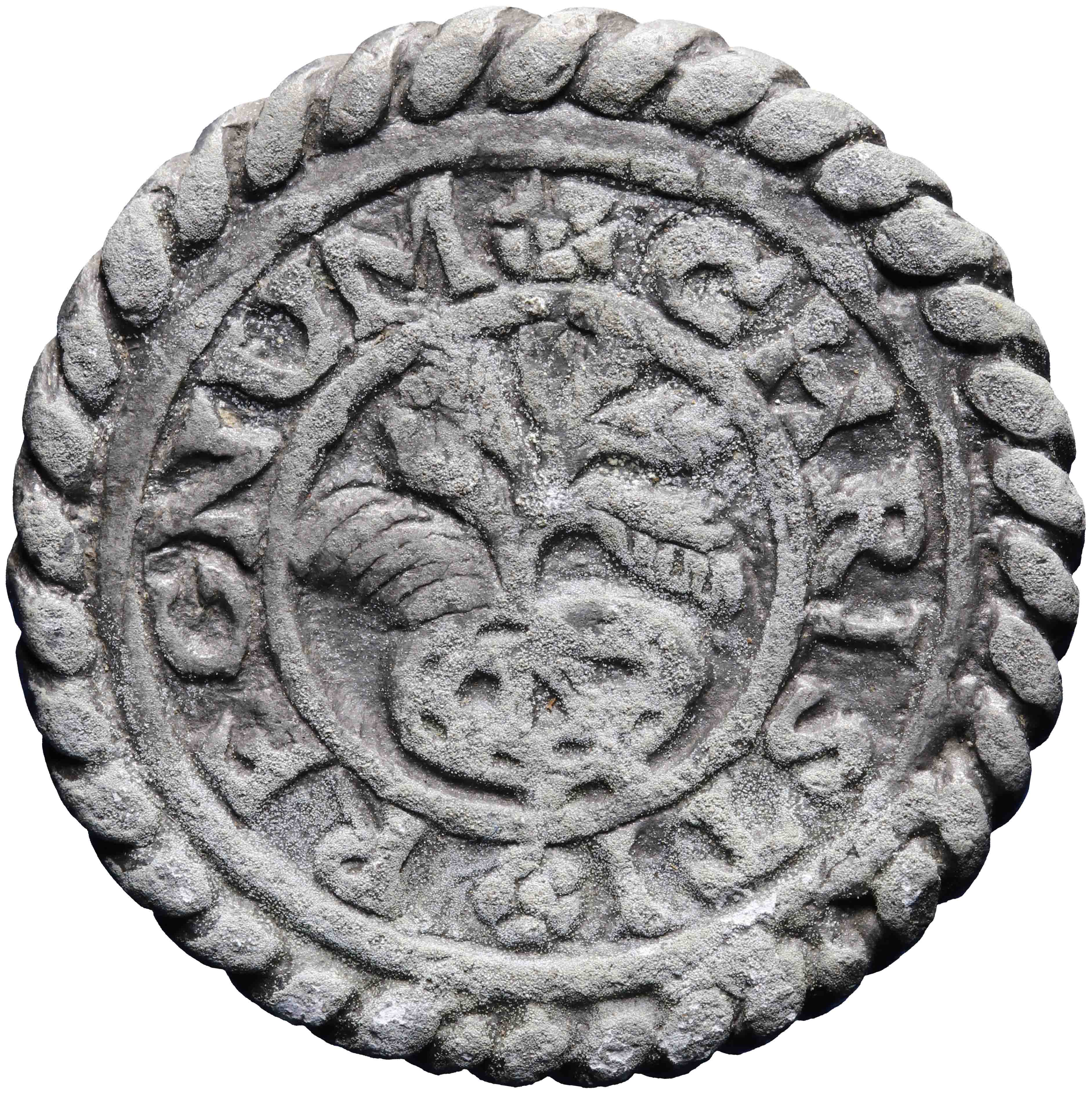 Afbeelding van de voorzijde. avondmaalsloodje. Inventarisnummer:GP-00591