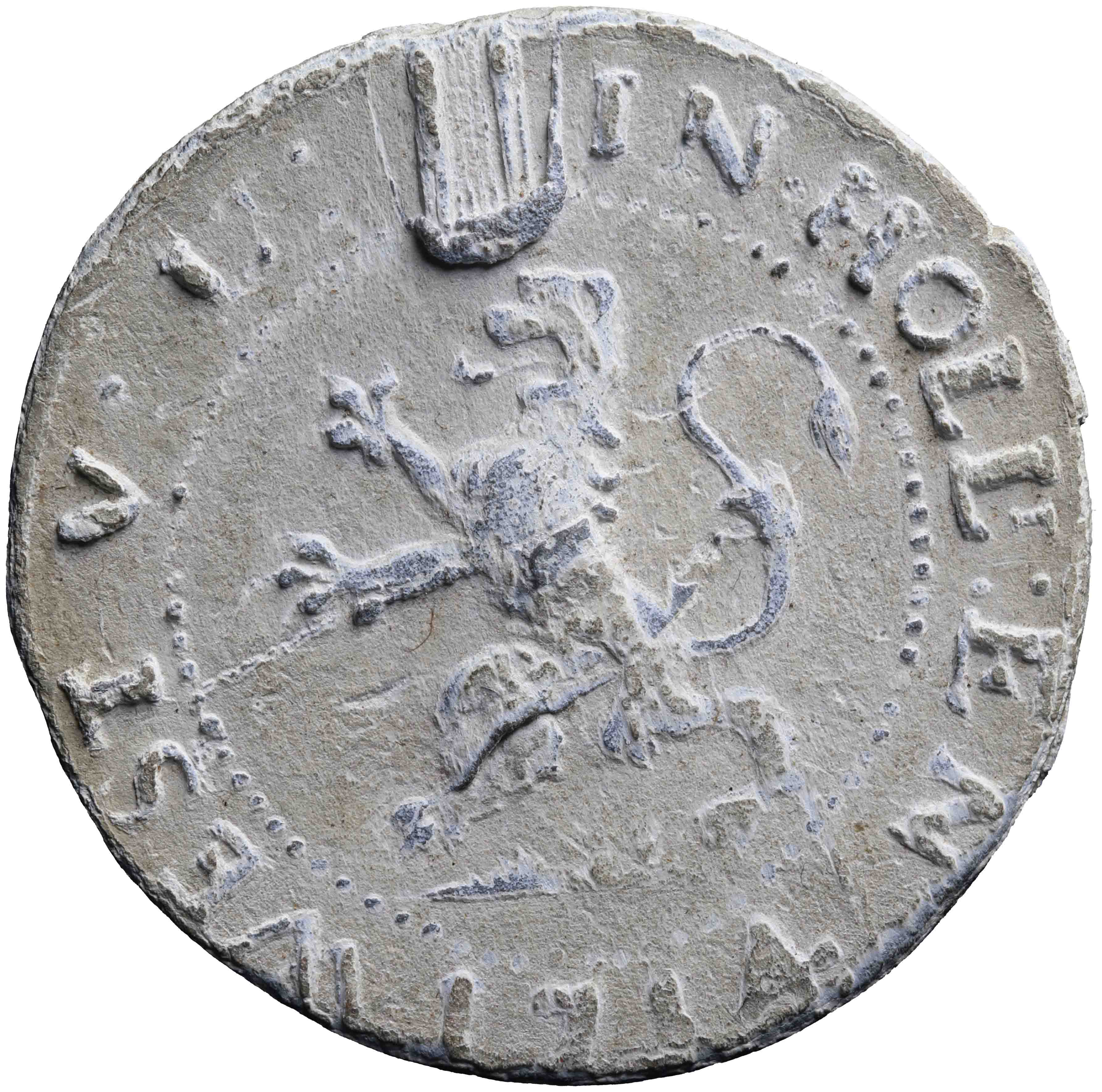 Afbeelding van de voorzijde. Zuiderzeesche vuurbakens, loodje. Inventarisnummer:GP-00615
