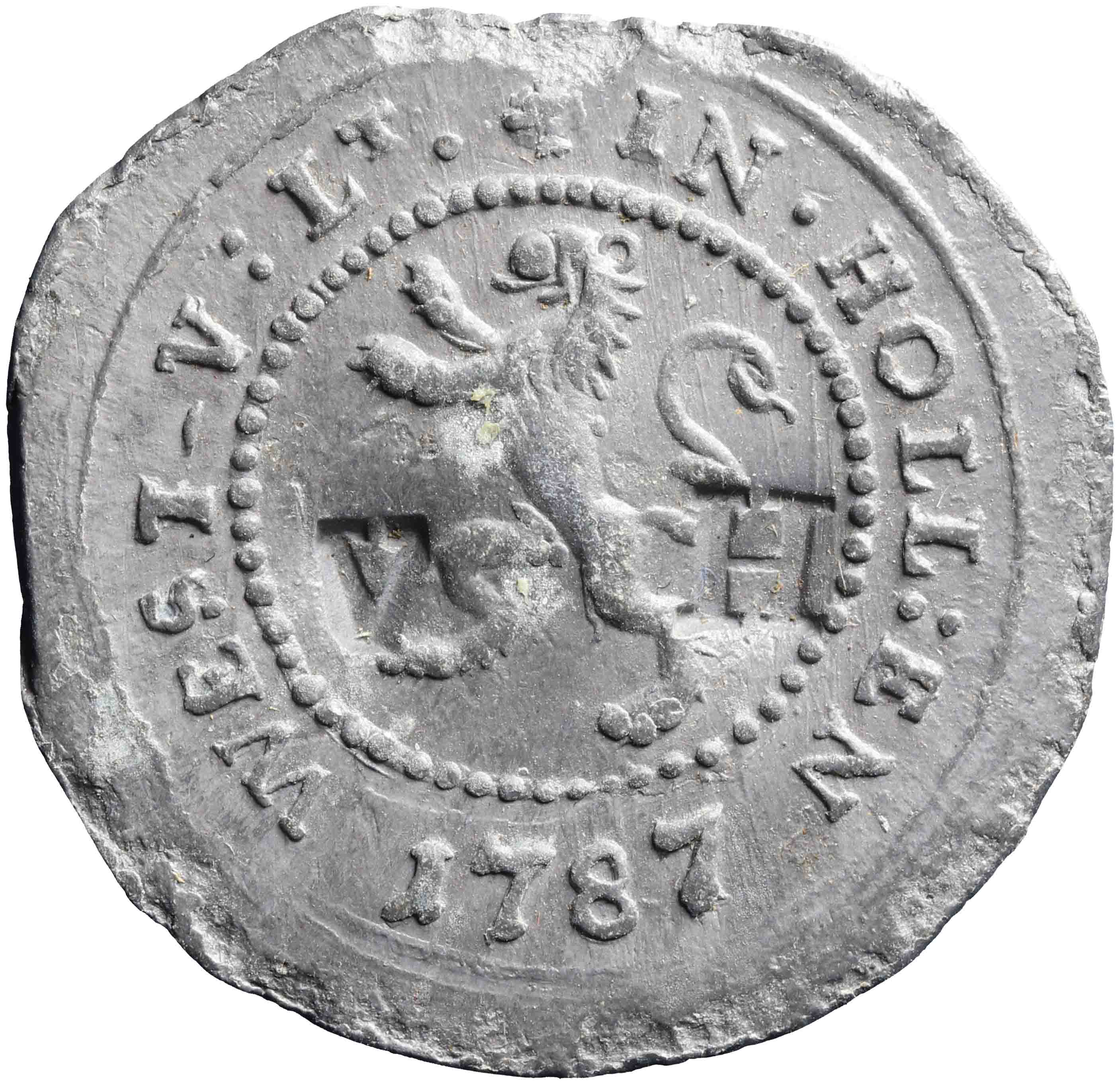 Afbeelding van de voorzijde. Zuiderzeesche vuurbakens, loodje. Inventarisnummer:GP-00616