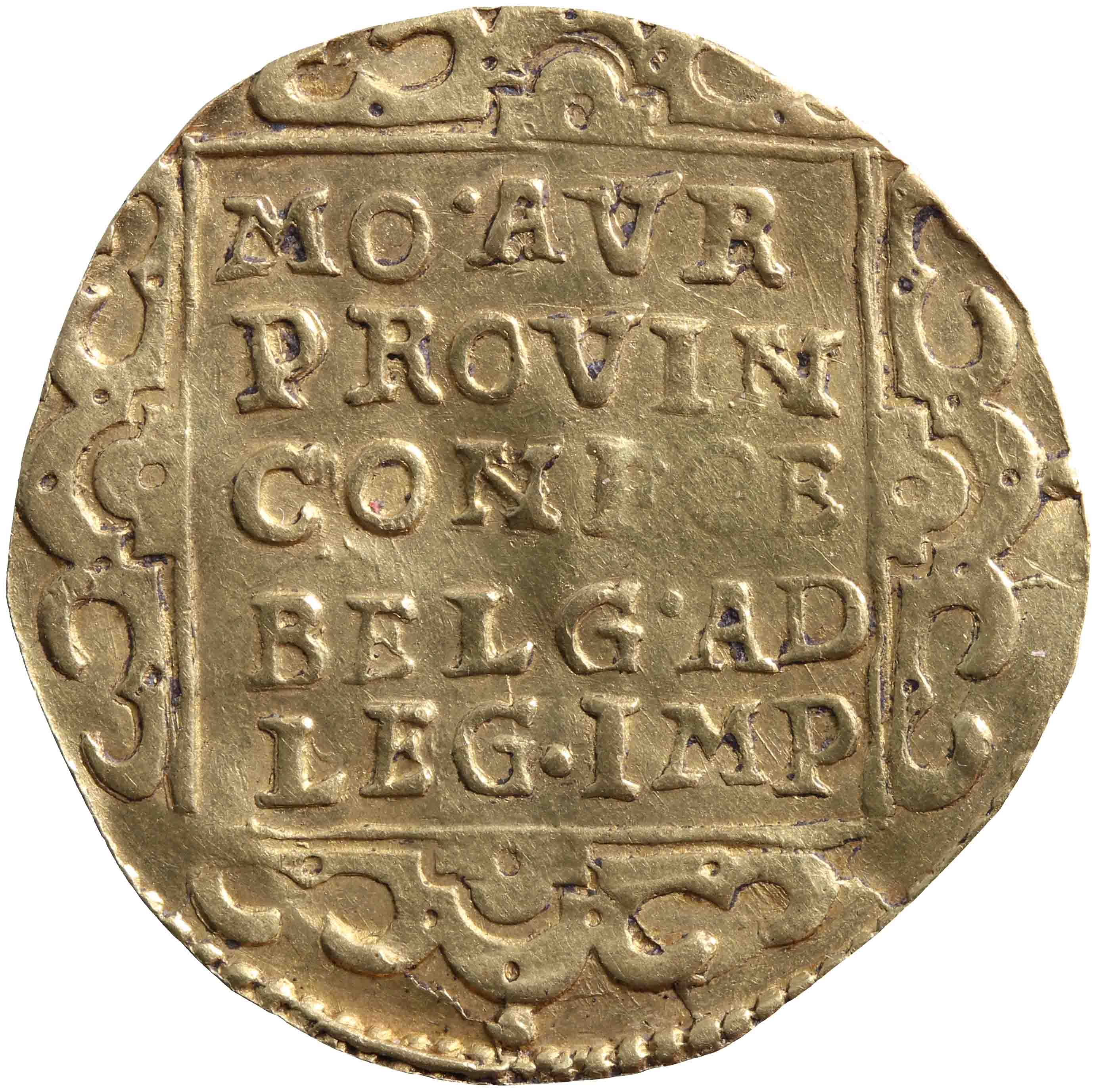 Afbeelding van de keerzijde. dubbele gouden dukaat. Inventarisnummer:HNM-01150