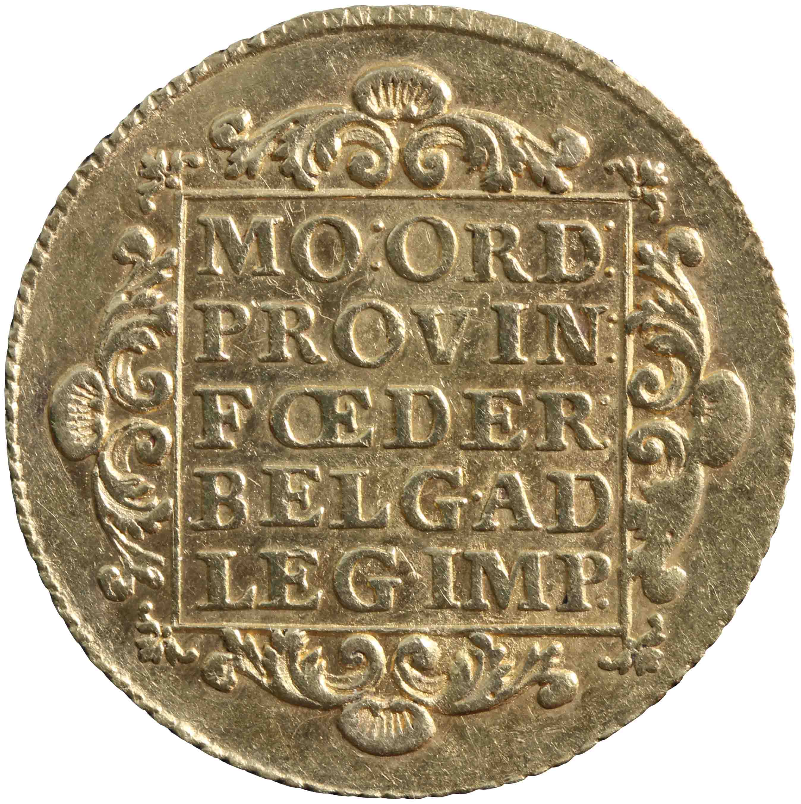 Afbeelding van de keerzijde. dubbele gouden dukaat. Inventarisnummer:HNM-01151