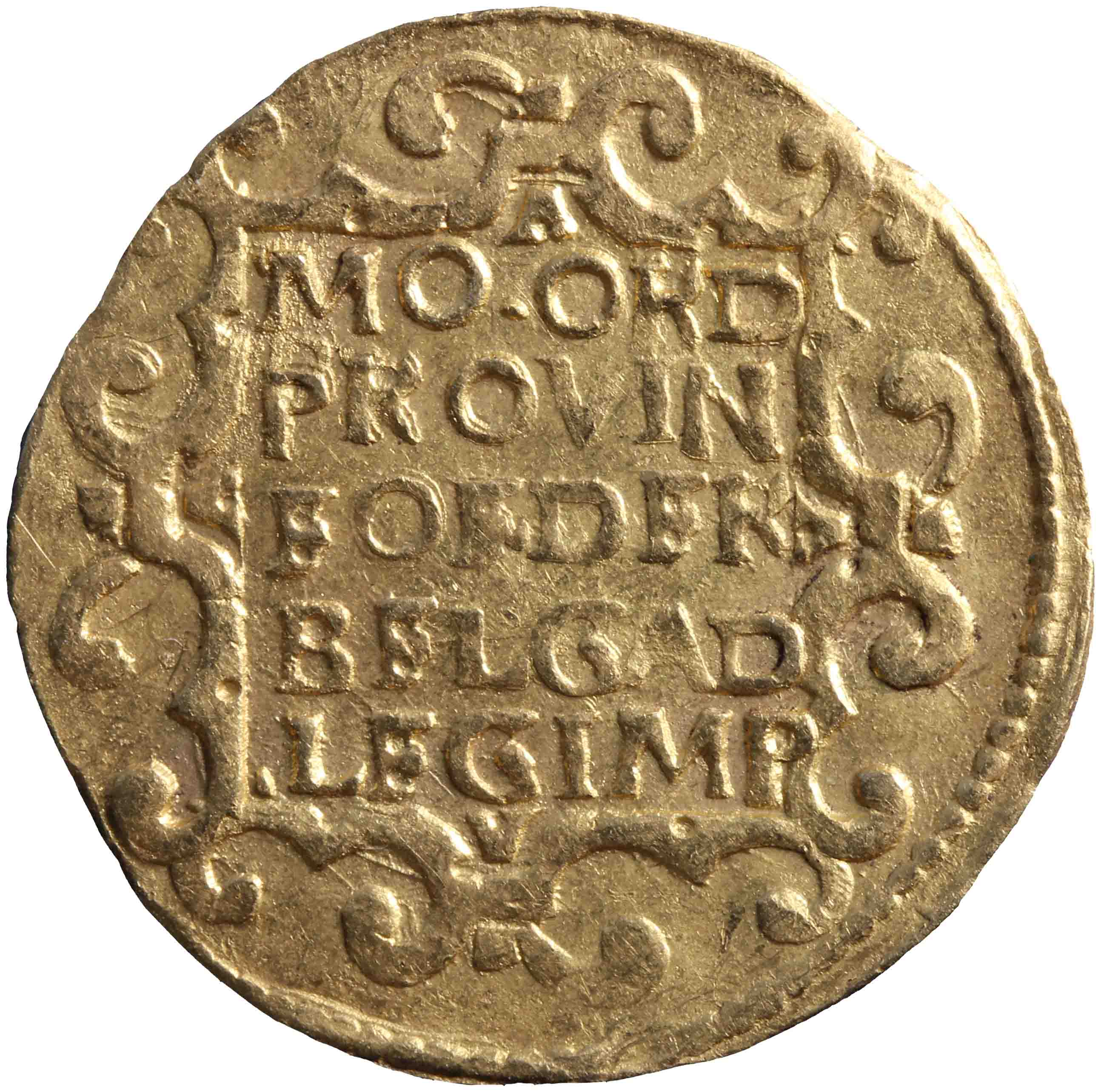 Afbeelding van de keerzijde. gouden dukaat. Inventarisnummer:HNM-01161