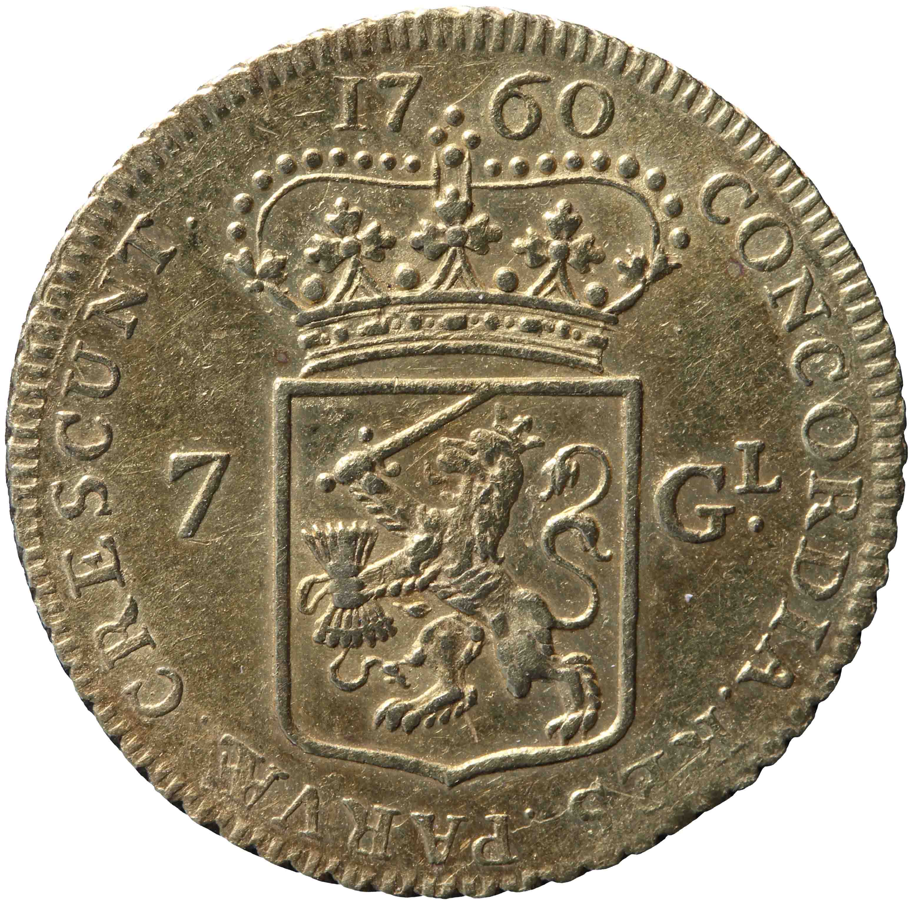 Afbeelding van de keerzijde. halve gouden rijder. Inventarisnummer:HNM-01192