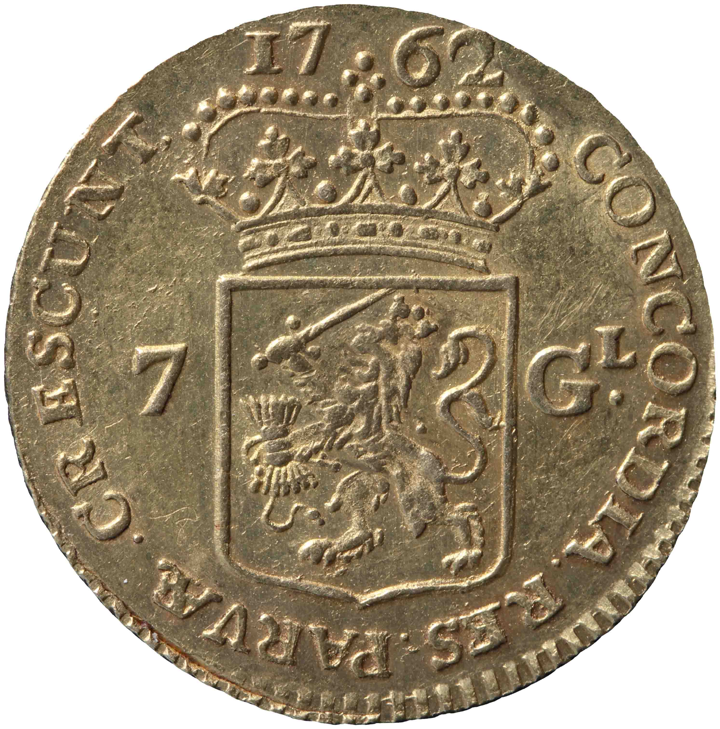 Afbeelding van de keerzijde. halve gouden rijder. Inventarisnummer:HNM-01193