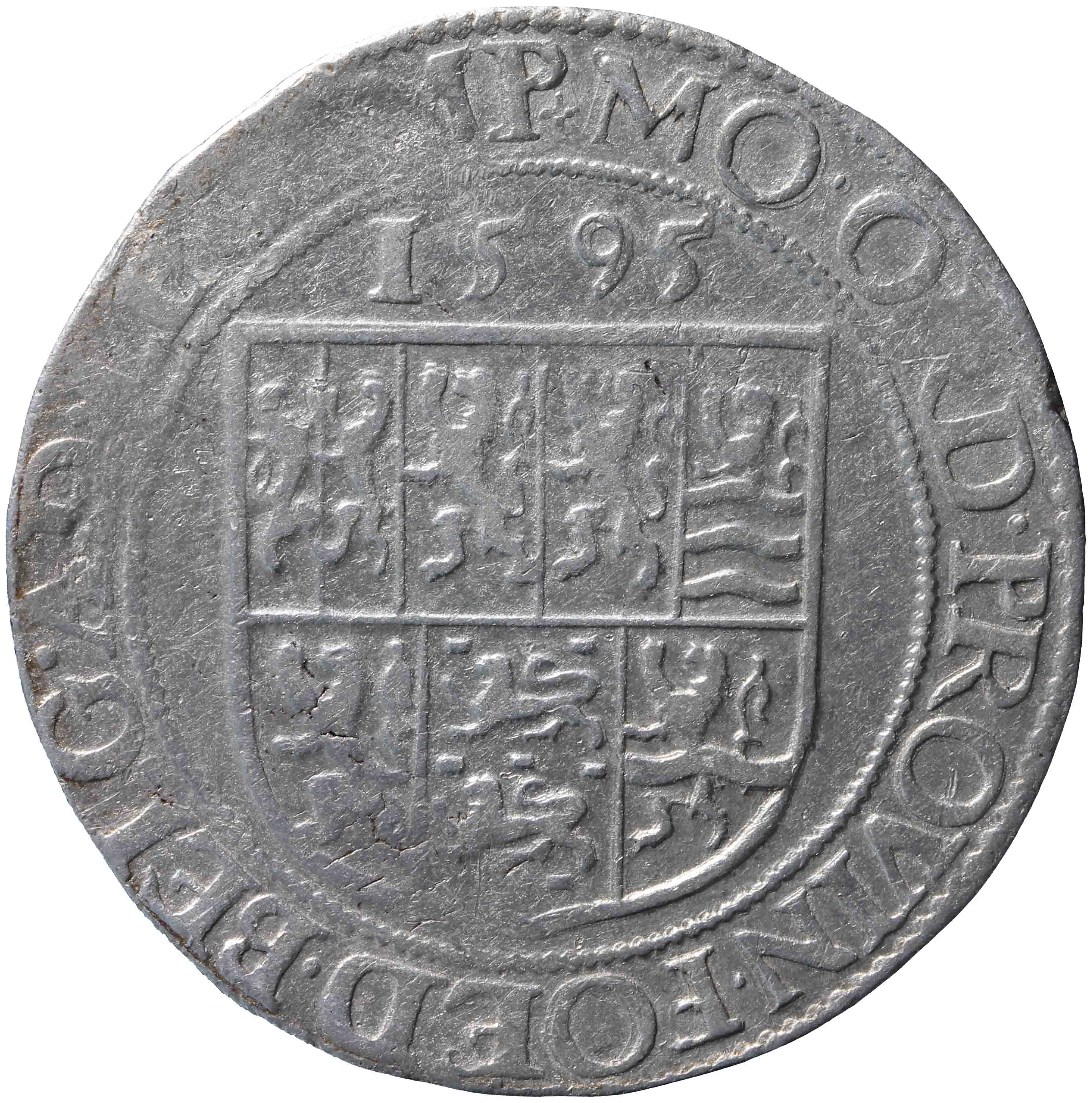 Afbeelding van de keerzijde. Nederlandse, unie of Leicester rijksdaalder. Inventarisnummer:HNM-01203