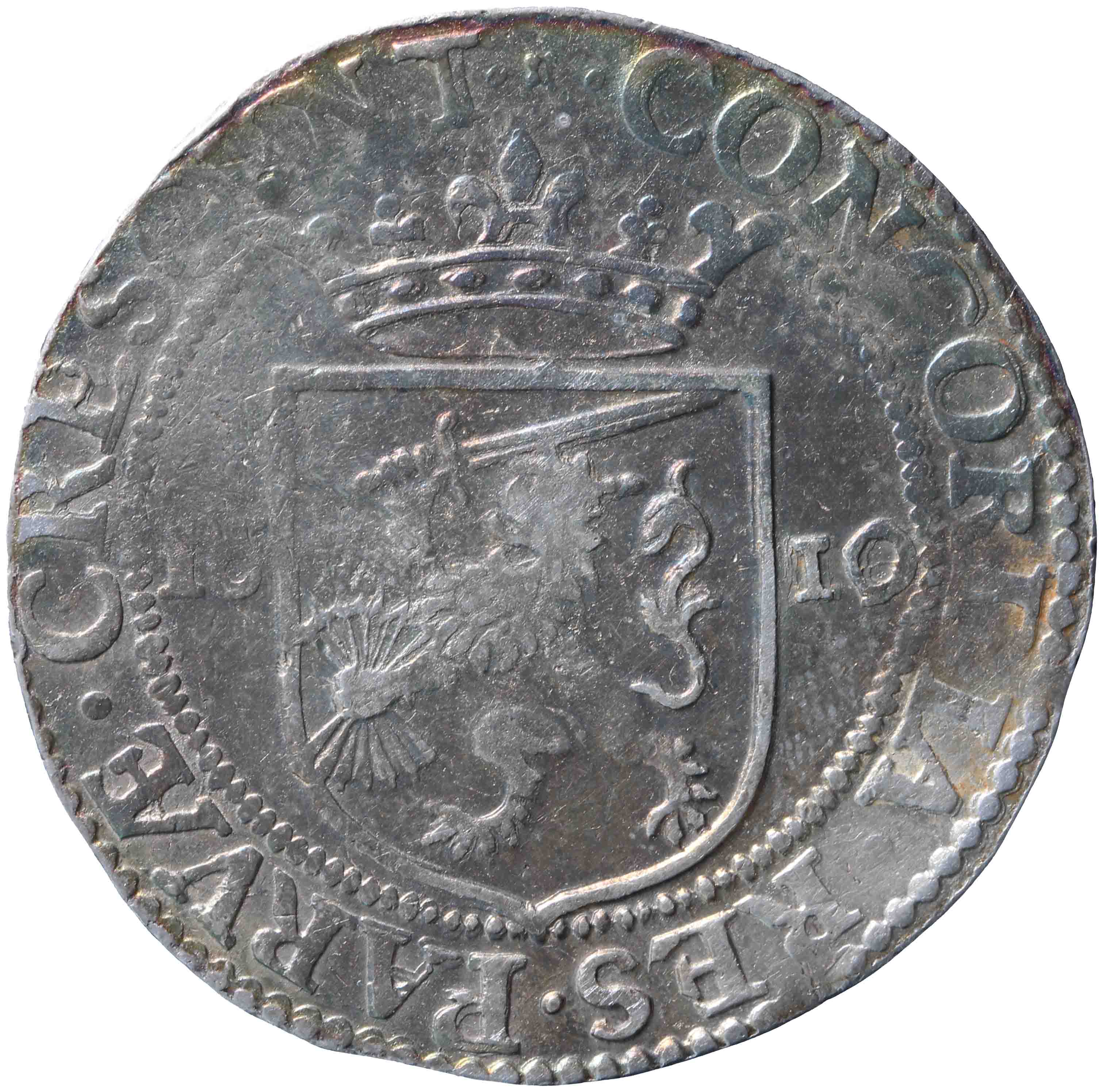 Afbeelding van de keerzijde. Nederlandse rijksdaalder. Inventarisnummer:HNM-01208