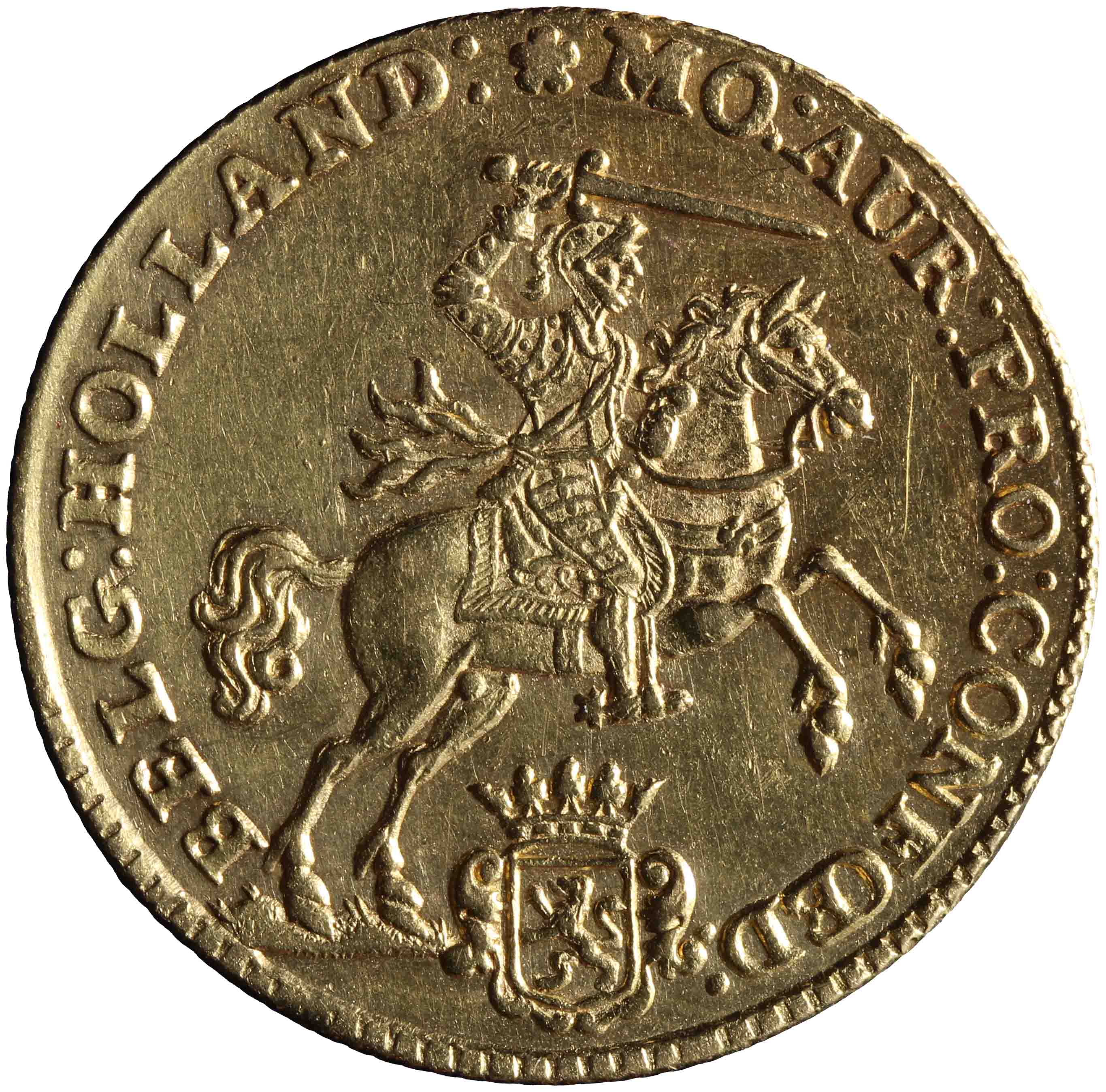 Afbeelding van de voorzijde. gouden rijder. Inventarisnummer:HNM-01518